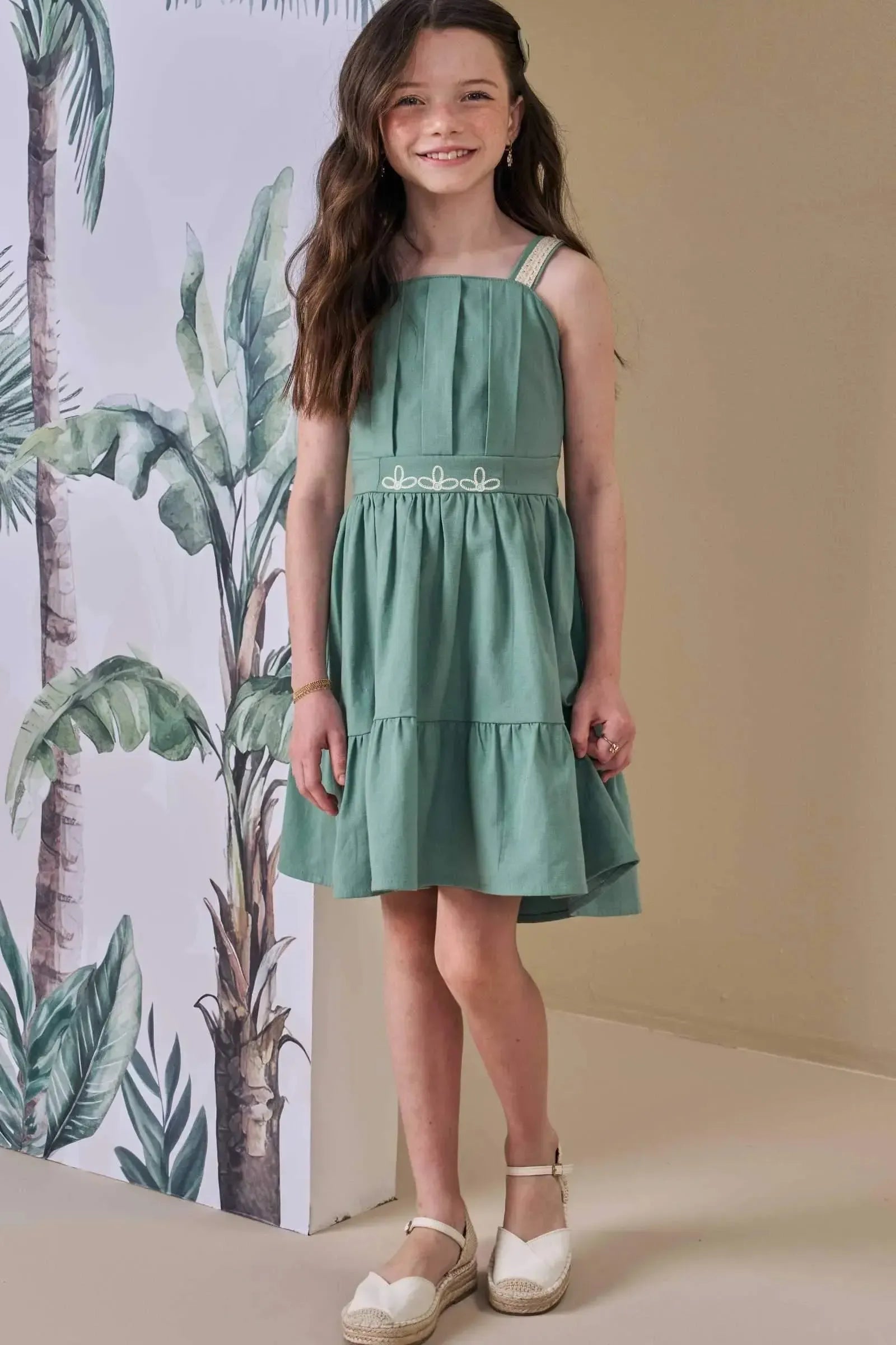 Vestido em Linho com Elastano 88113 Infanti Infantil Menina