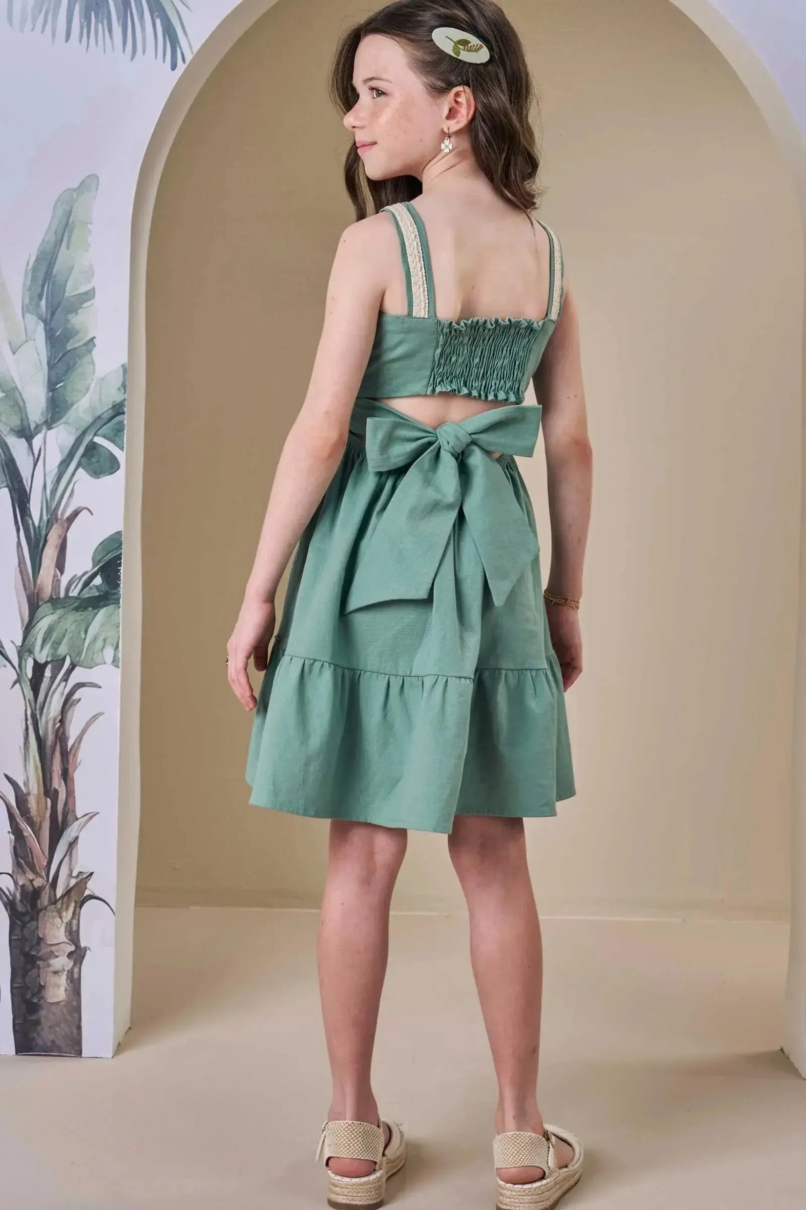 Vestido em Linho com Elastano 88113 Infanti Infantil Menina