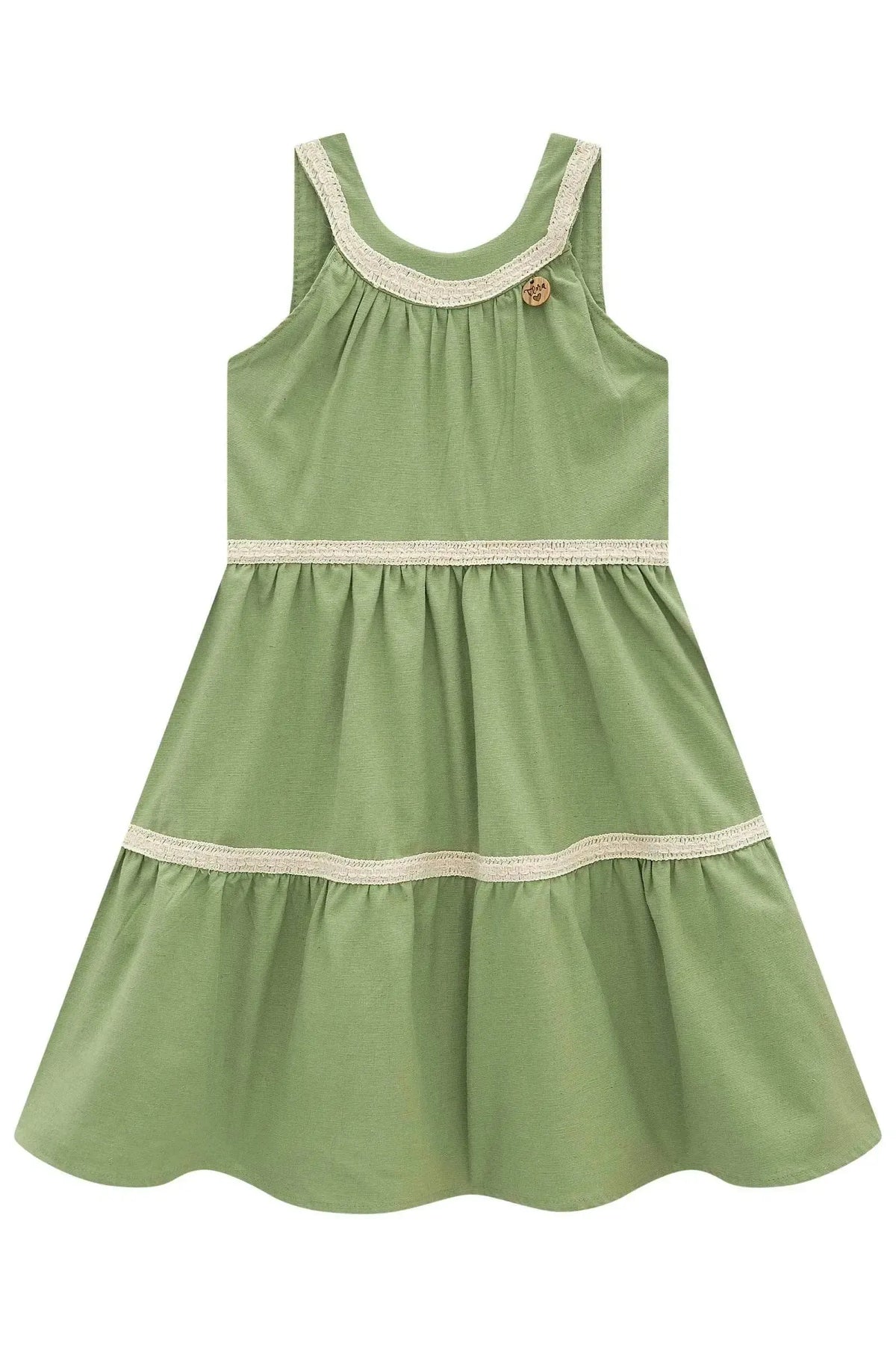 Vestido em Linho com Elastano 99040 Infanti Infantil Menina