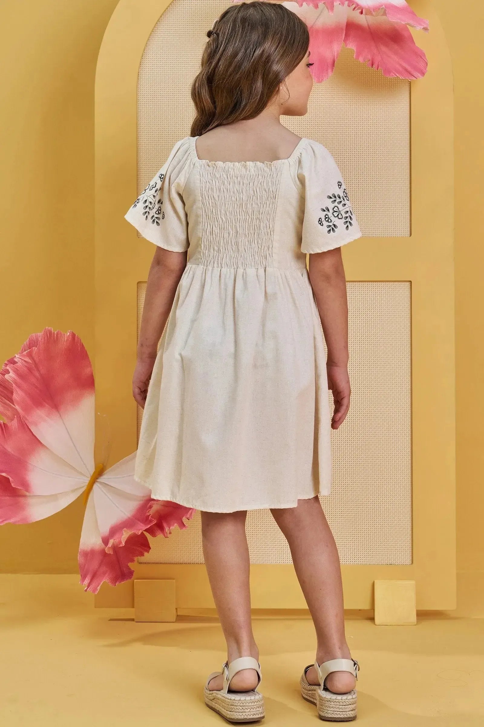 Vestido em Linho Deluxe 82983 Infanti Infantil Menina