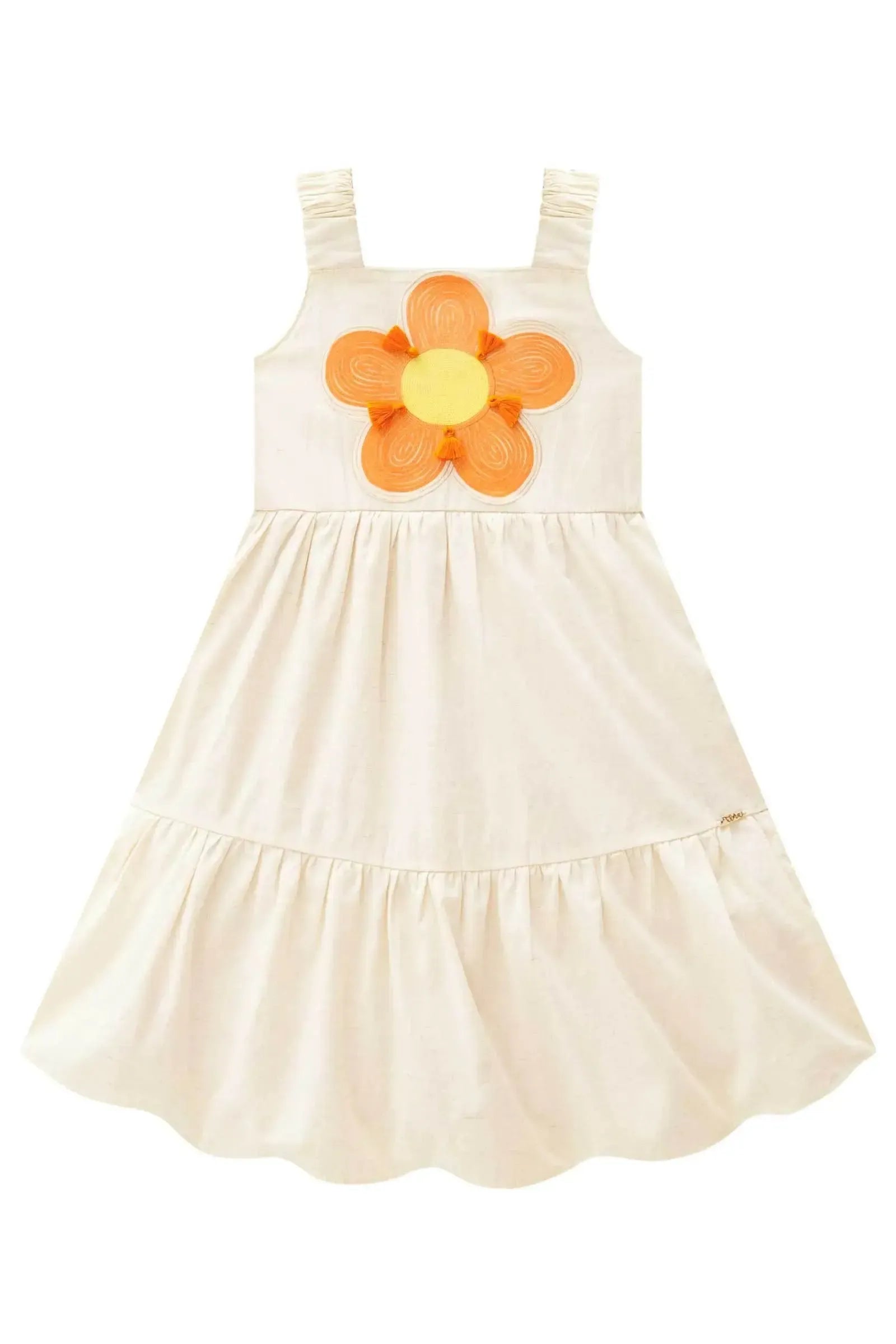 Vestido em Linho Deluxe 86511 Infanti Infantil Menina