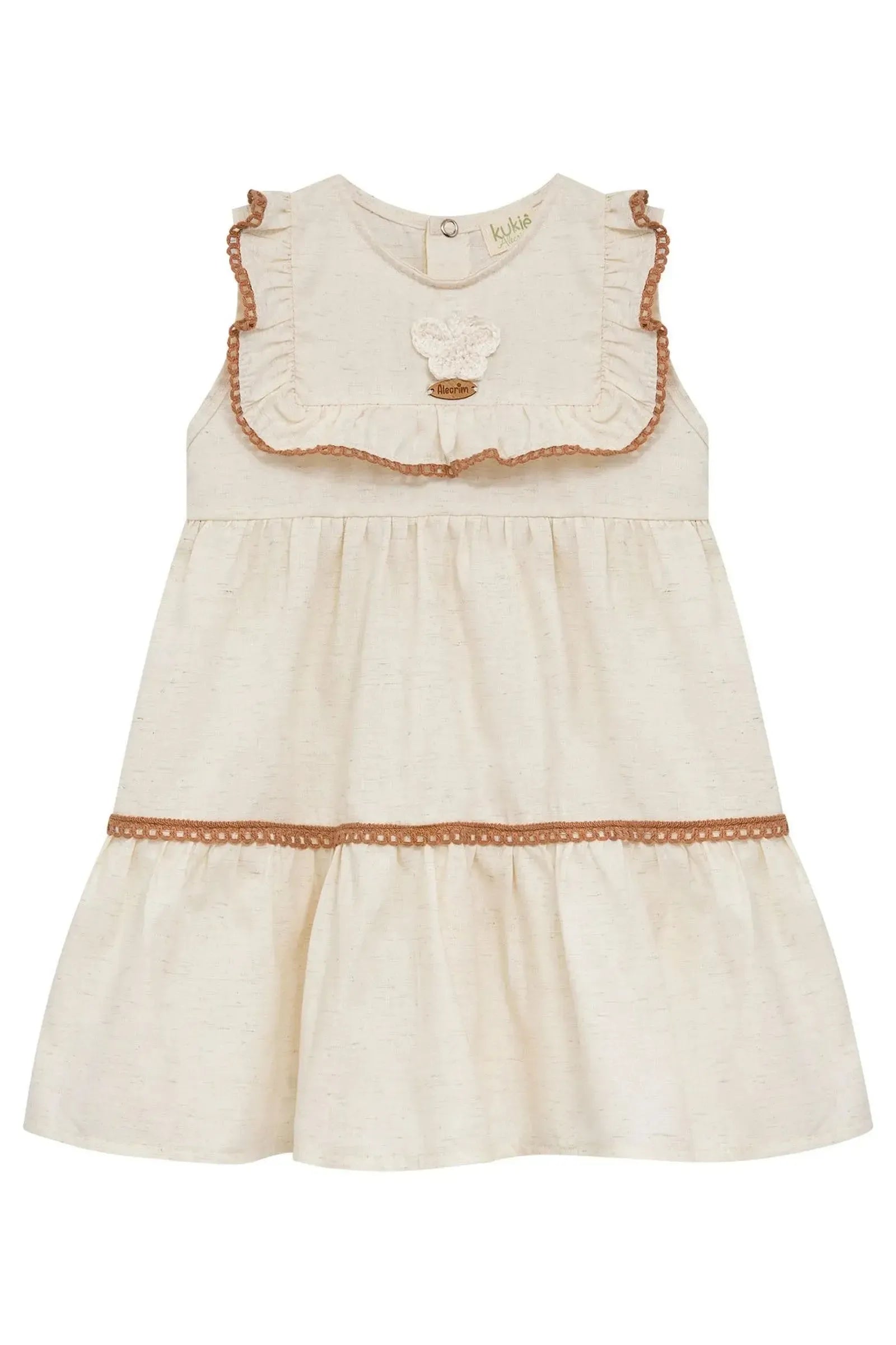 Vestido em Linho Deluxe 95539 Kukiê Infantil Menina