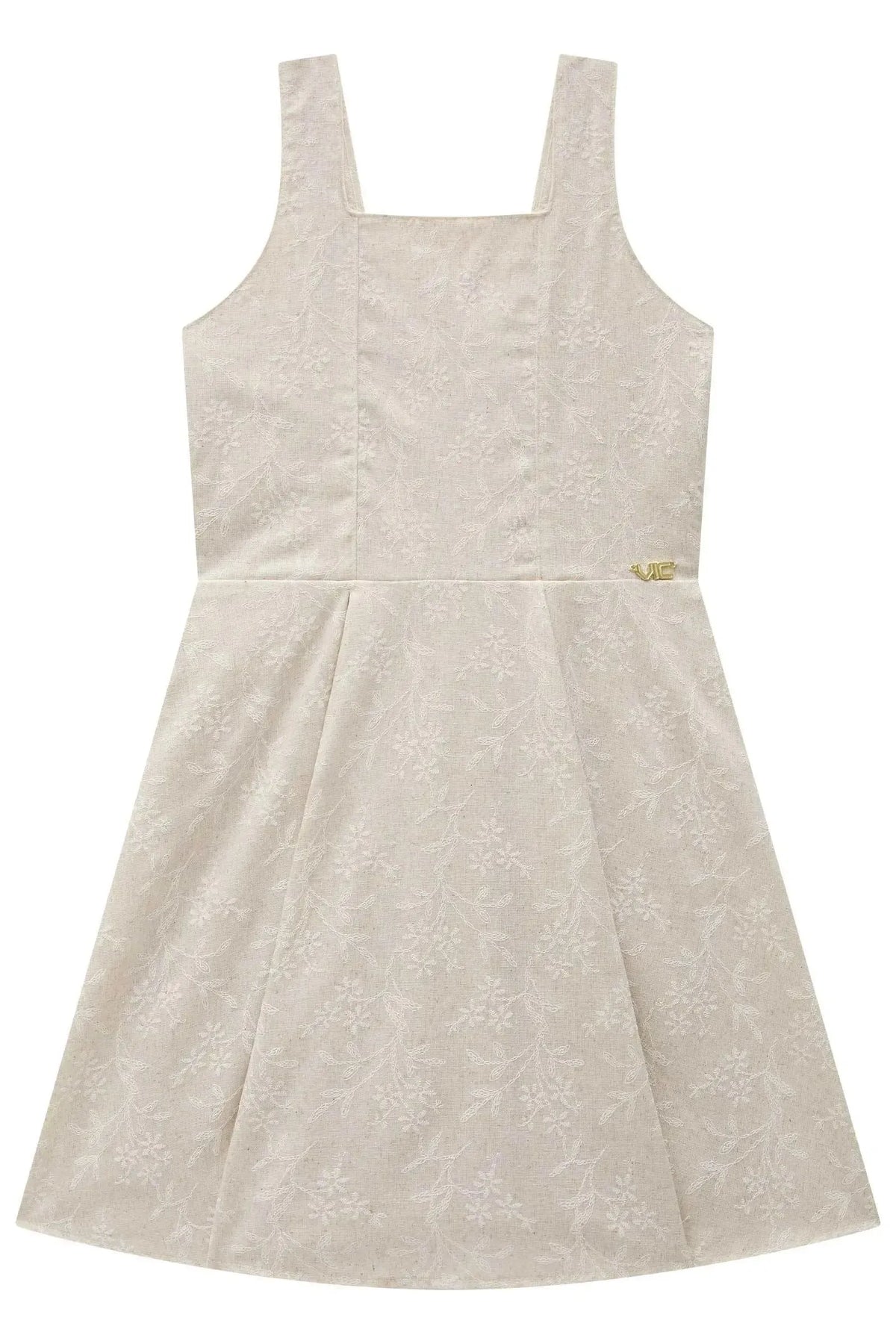 Vestido em Linho Estampado 98265 Vic Teen Menina