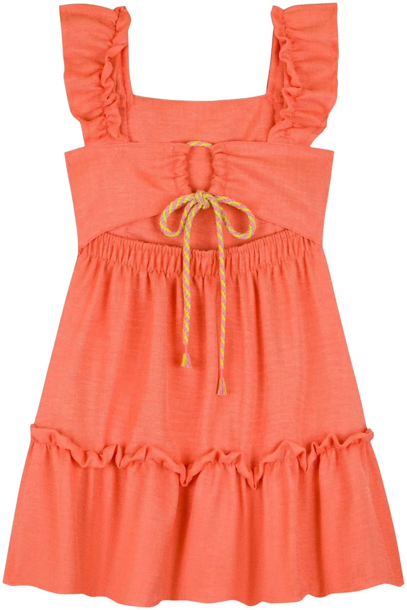 Vestido em Linho Rajado 84022 Kukiê Infantil Menina