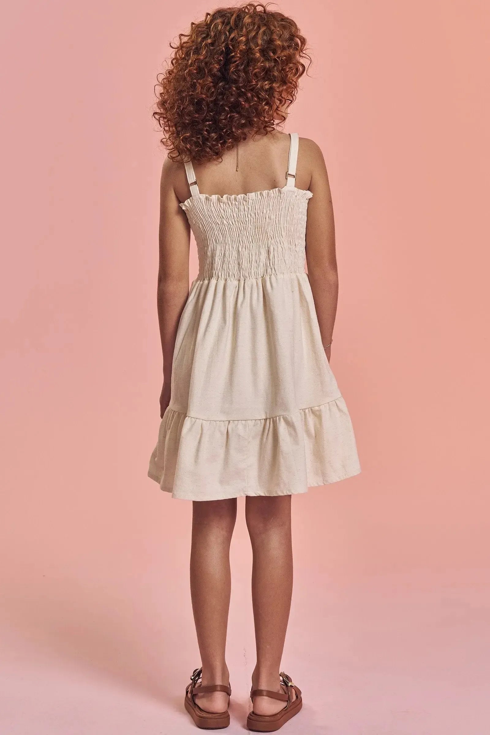 Vestido em Linho Santorine 92617 Lilimoon Teen Menina
