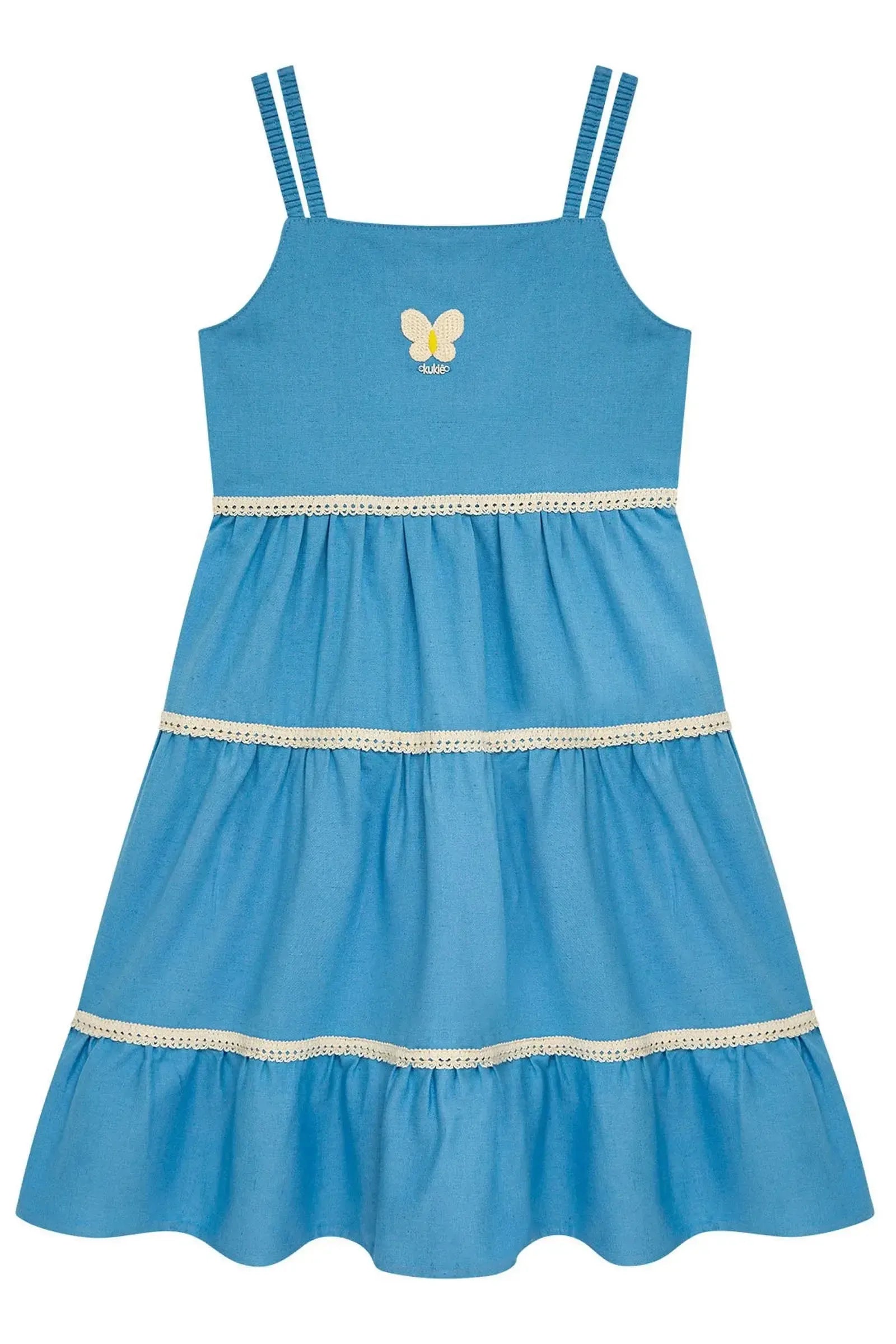 Vestido em Linho Santorine 95902 Kukiê Infantil Menina