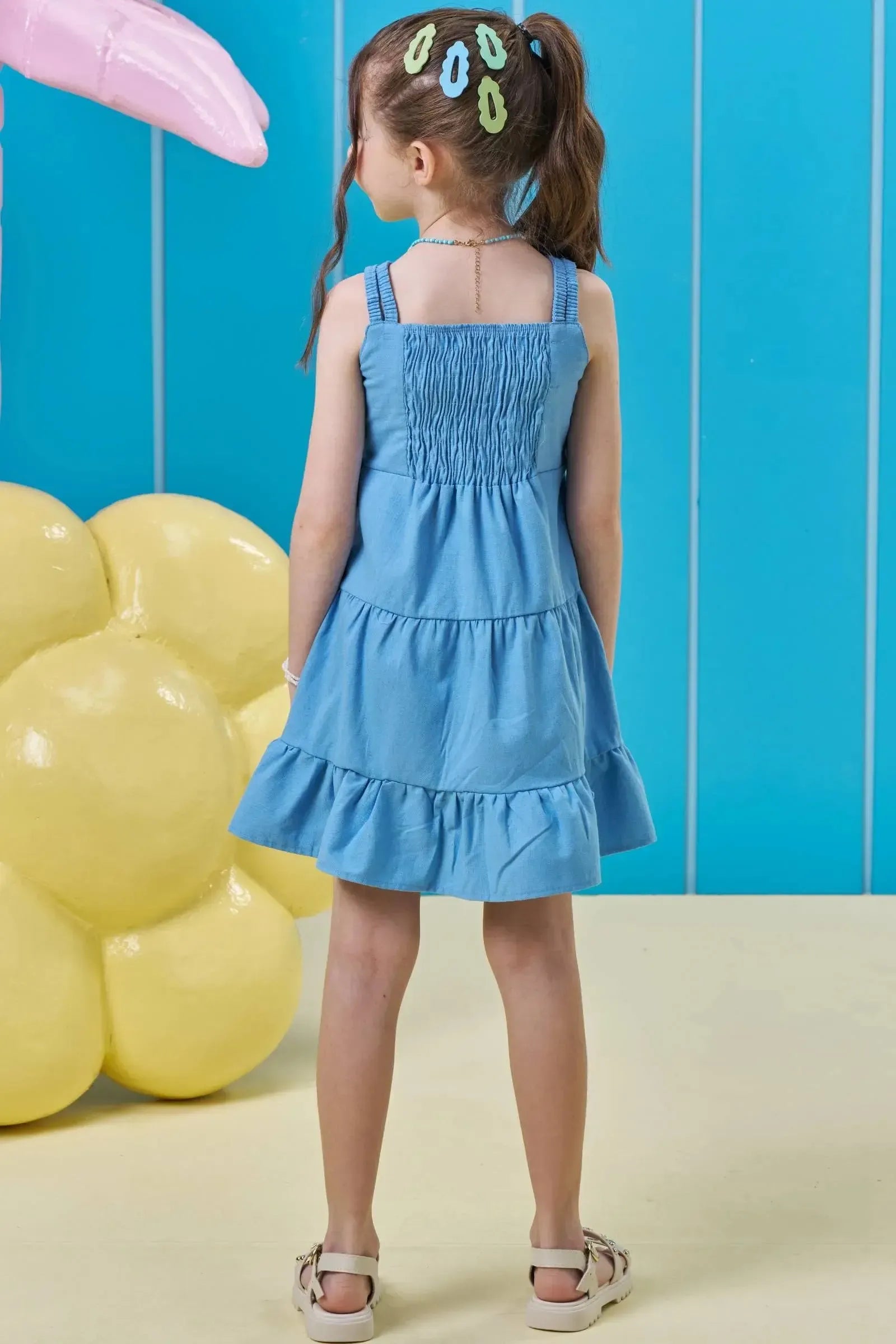 Vestido em Linho Santorine 95902 Kukiê Infantil Menina