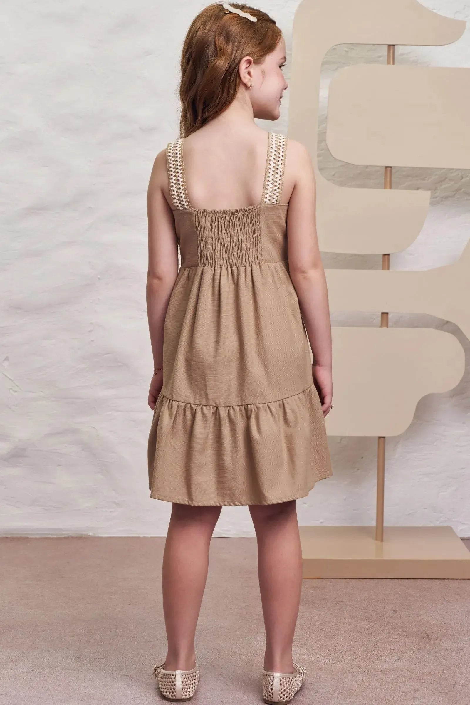 Vestido em Linho Santorine com Elastano 98360 Infanti Infantil Menina