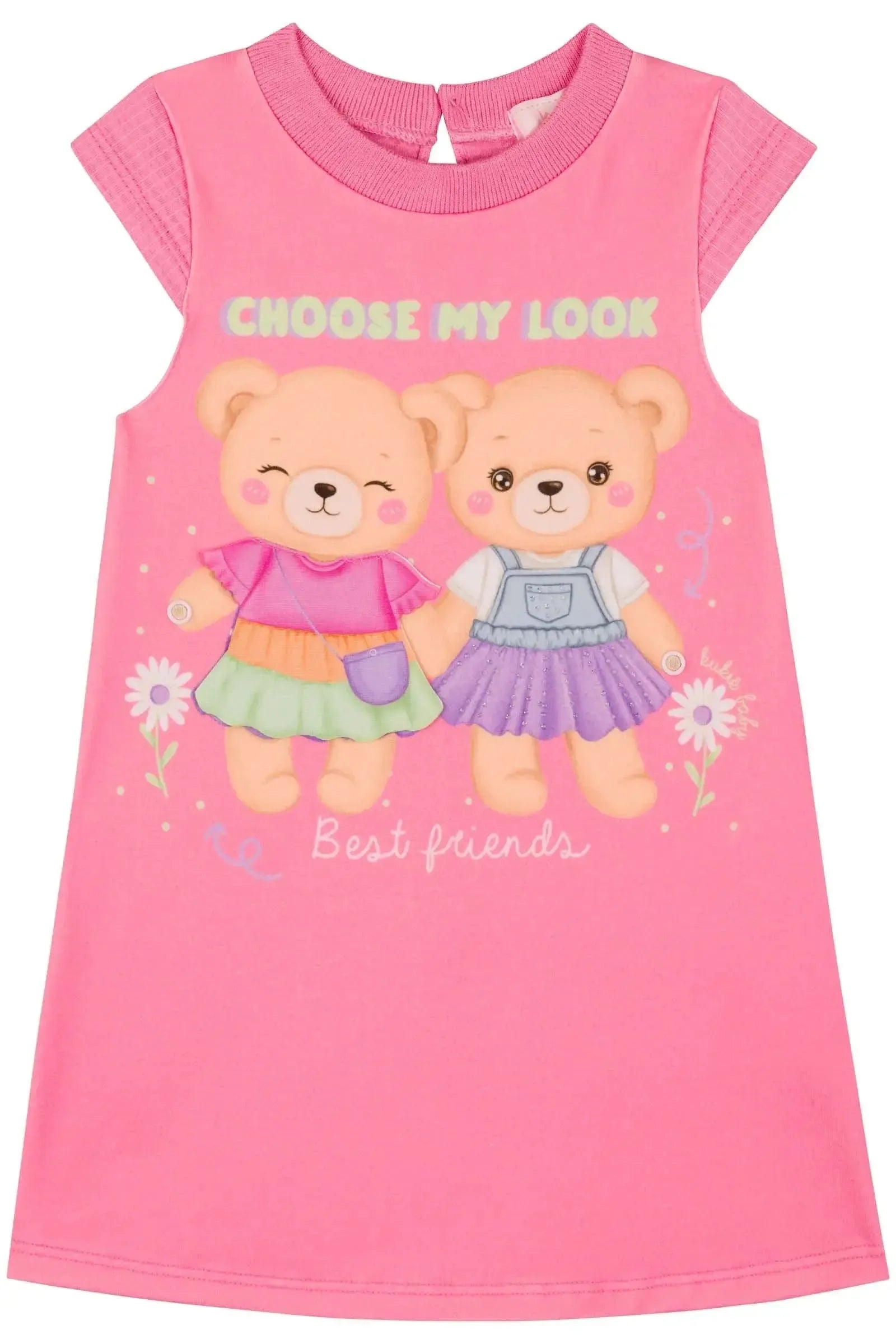 Vestido em Malha Bubble Confort 85676 Kukiê Bebê Menina