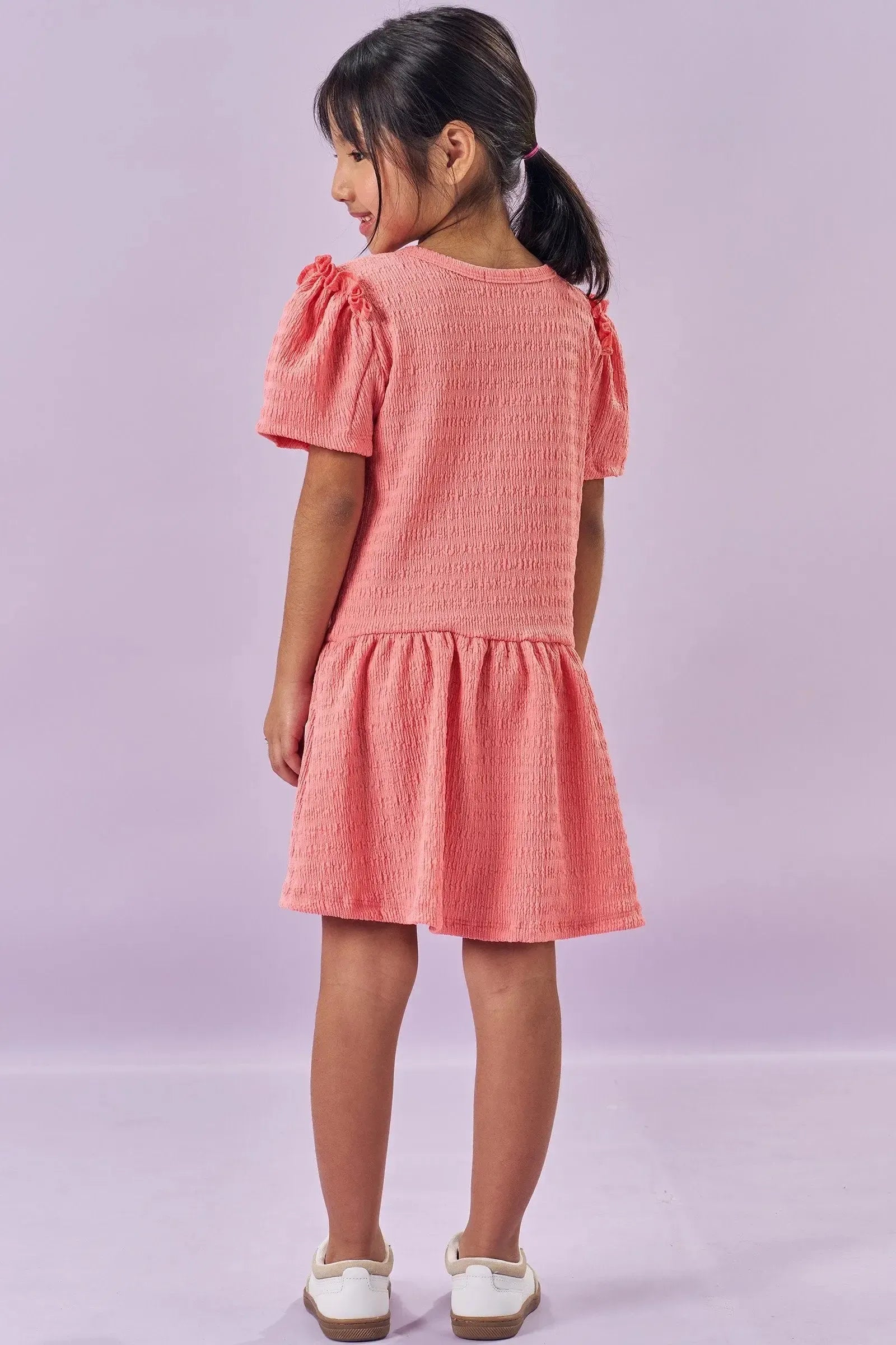 Vestido em Malha Enrugada 84558 Kukiê Infantil Menina