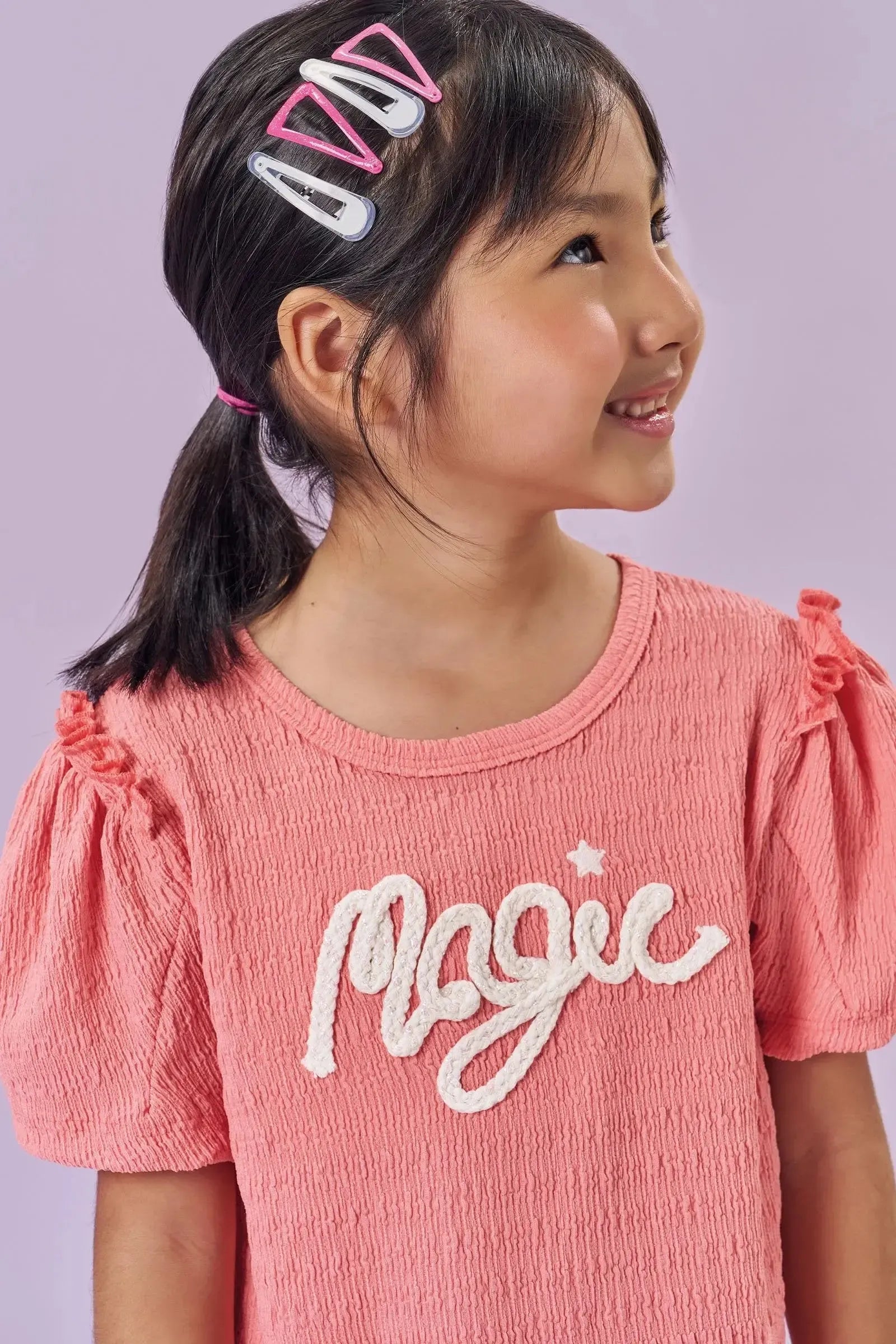Vestido em Malha Enrugada 84558 Kukiê Infantil Menina