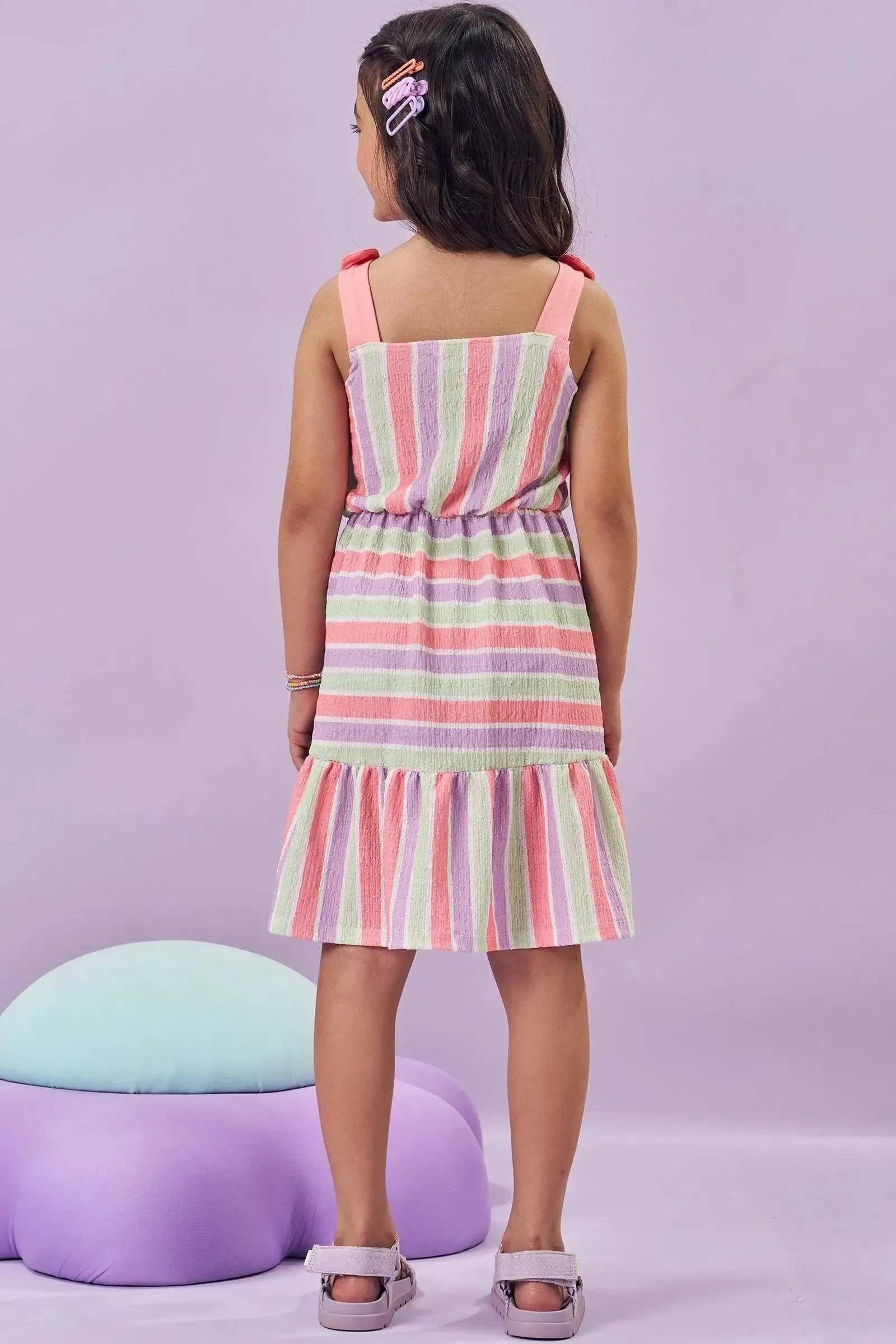 Vestido em Malha Enrugada 84571 Kukiê Infantil Menina