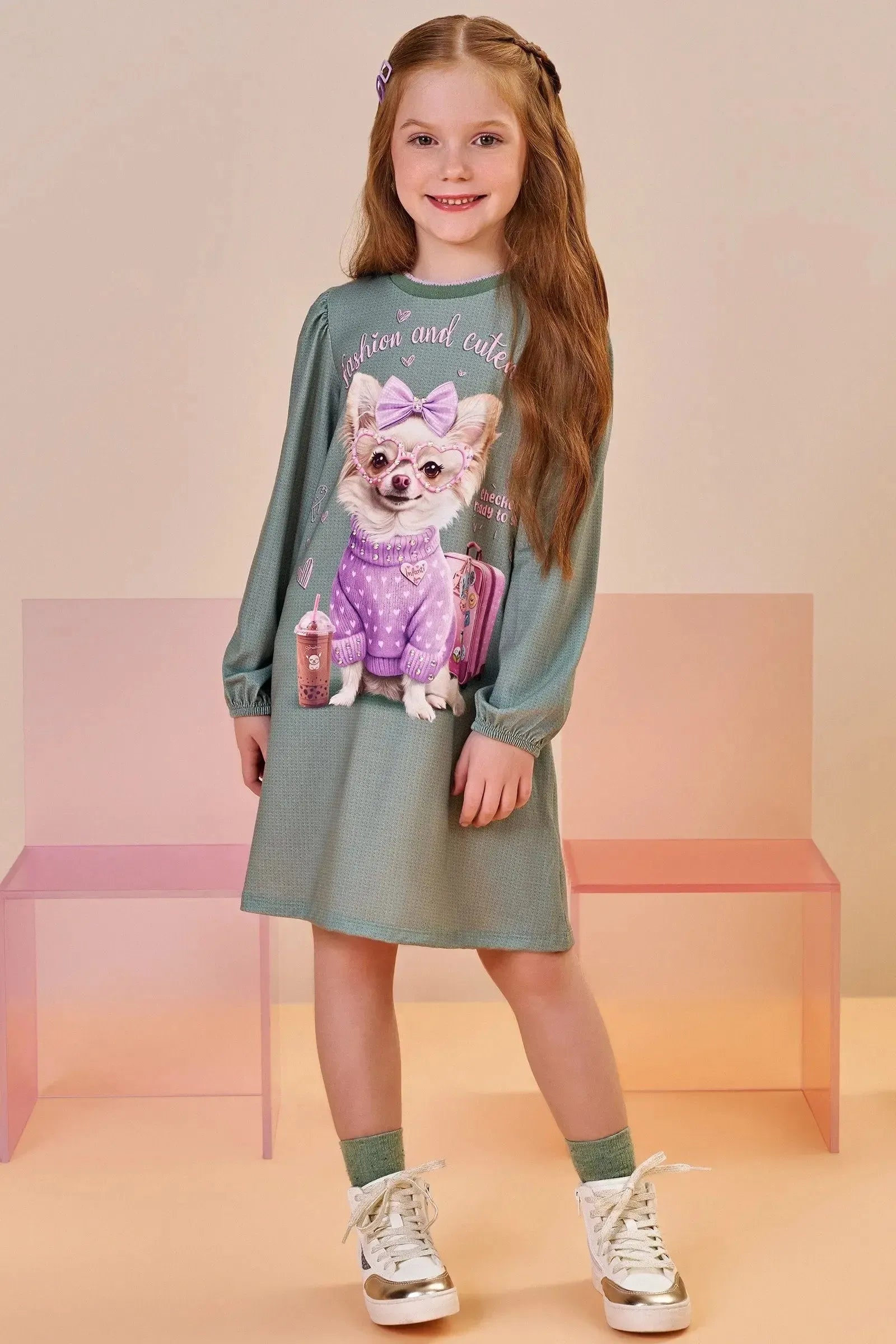Vestido em Malha Fresh 89210 Infanti Infantil Menina