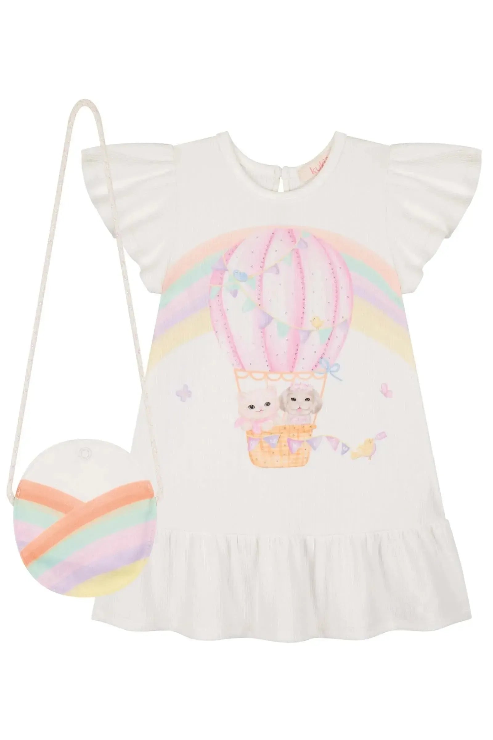 Vestido em Malha Jacquard 85116 Kukiê Bebê Menina