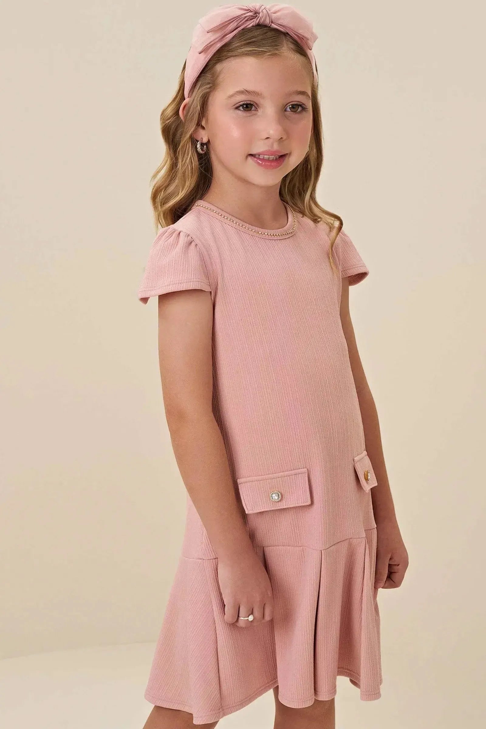 Vestido em Malha Jacquard 85314 Infanti Infantil Menina