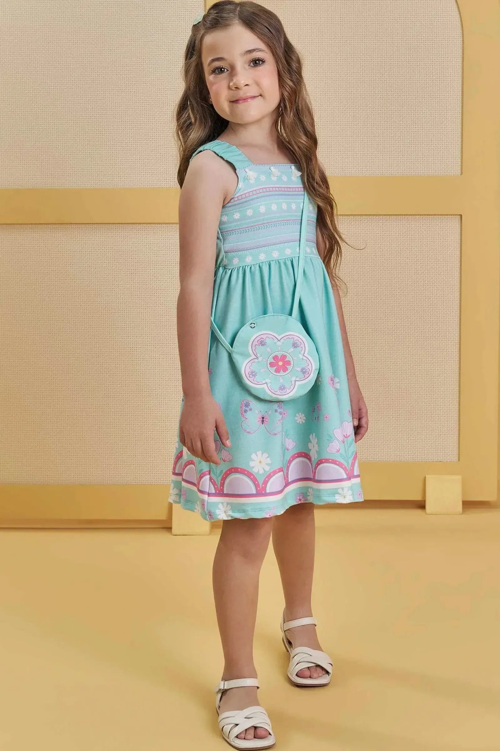 Vestido em Malha Power. Acompanha Bolsa 82989 Infanti Infantil Menina