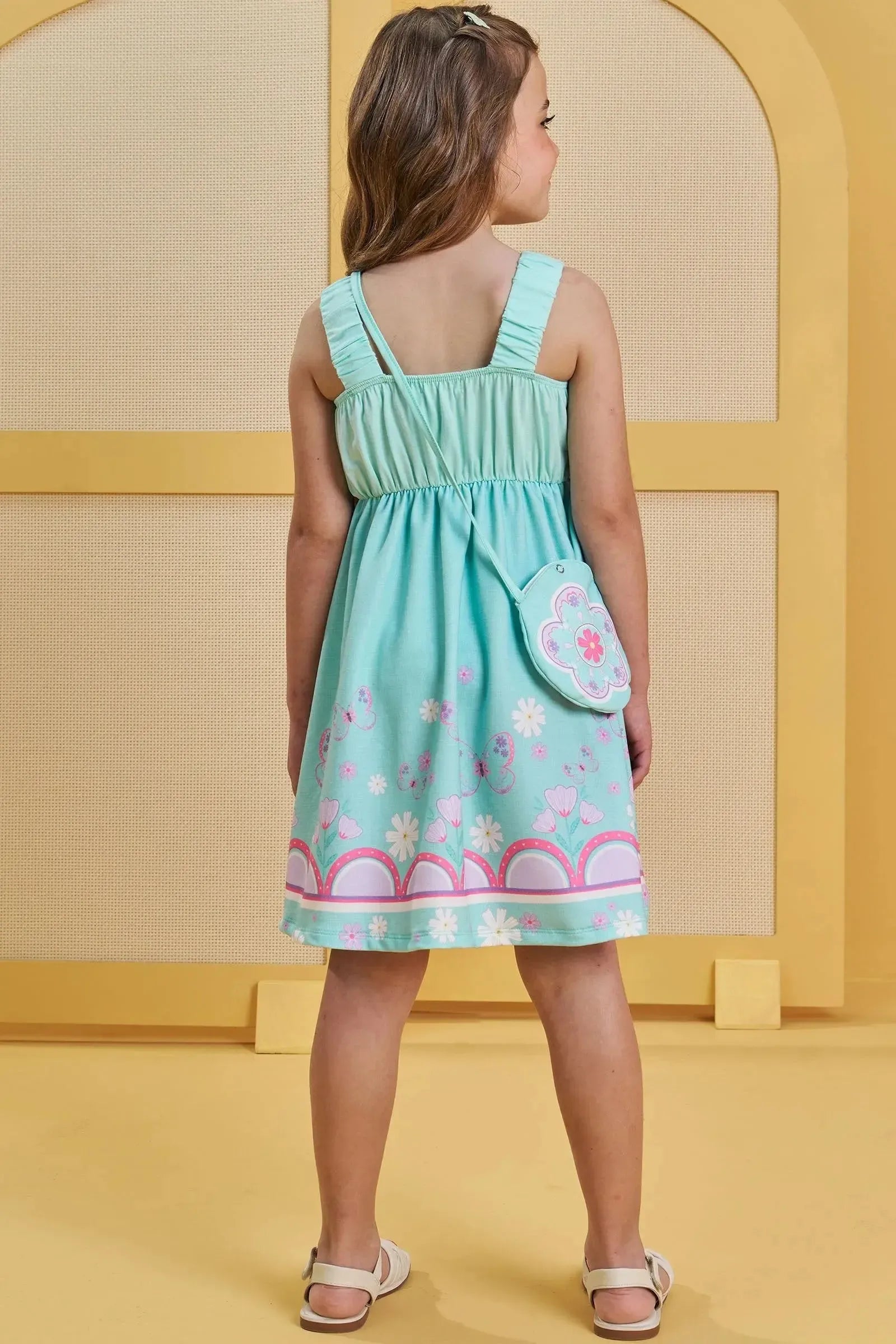 Vestido em Malha Power. Acompanha Bolsa 82989 Infanti Infantil Menina