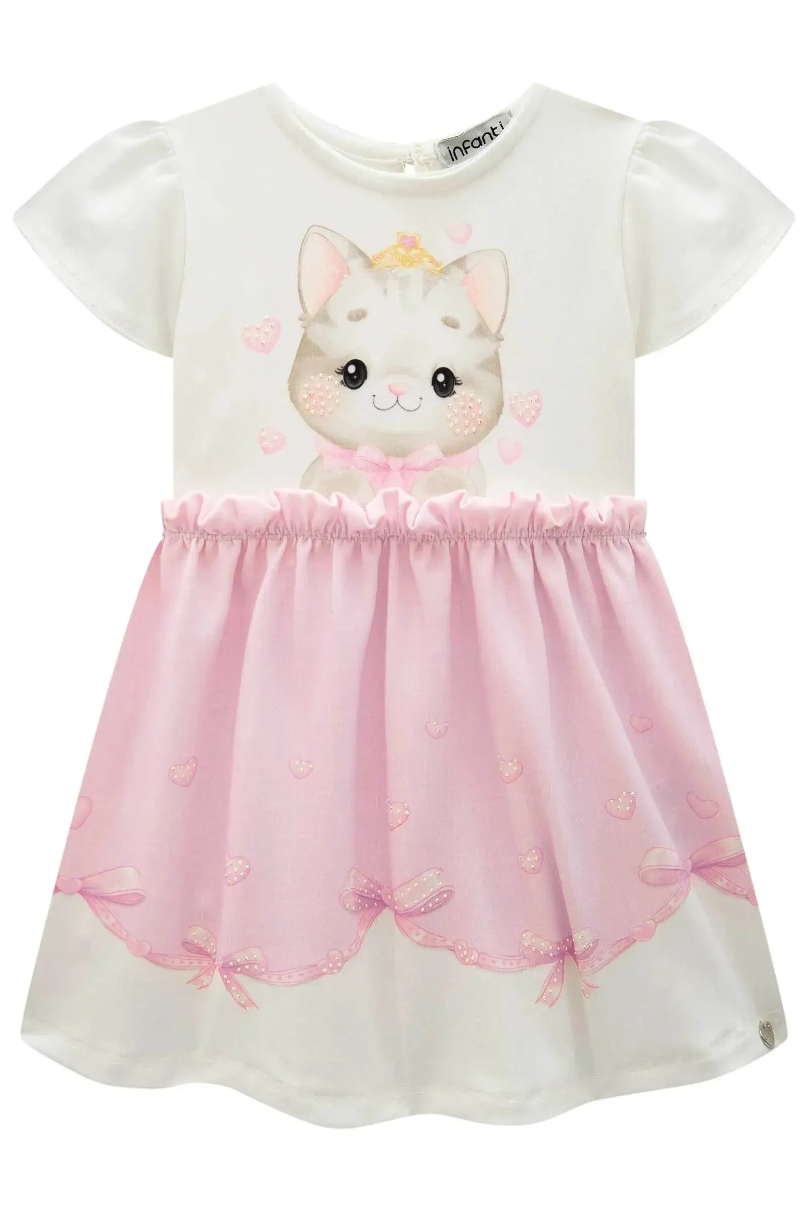 Vestido em Malha Power. Acompanha Bolsa 83587 Infanti Bebê Menina