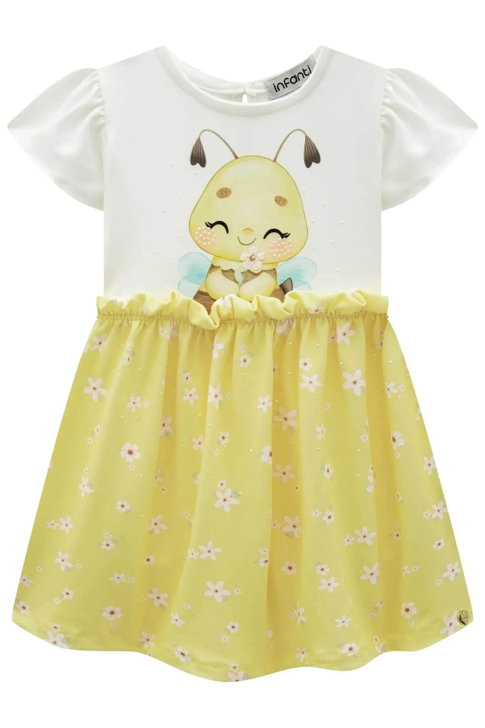 Vestido em Malha Power. Acompanha Bolsa 83587 Infanti Bebê Menina