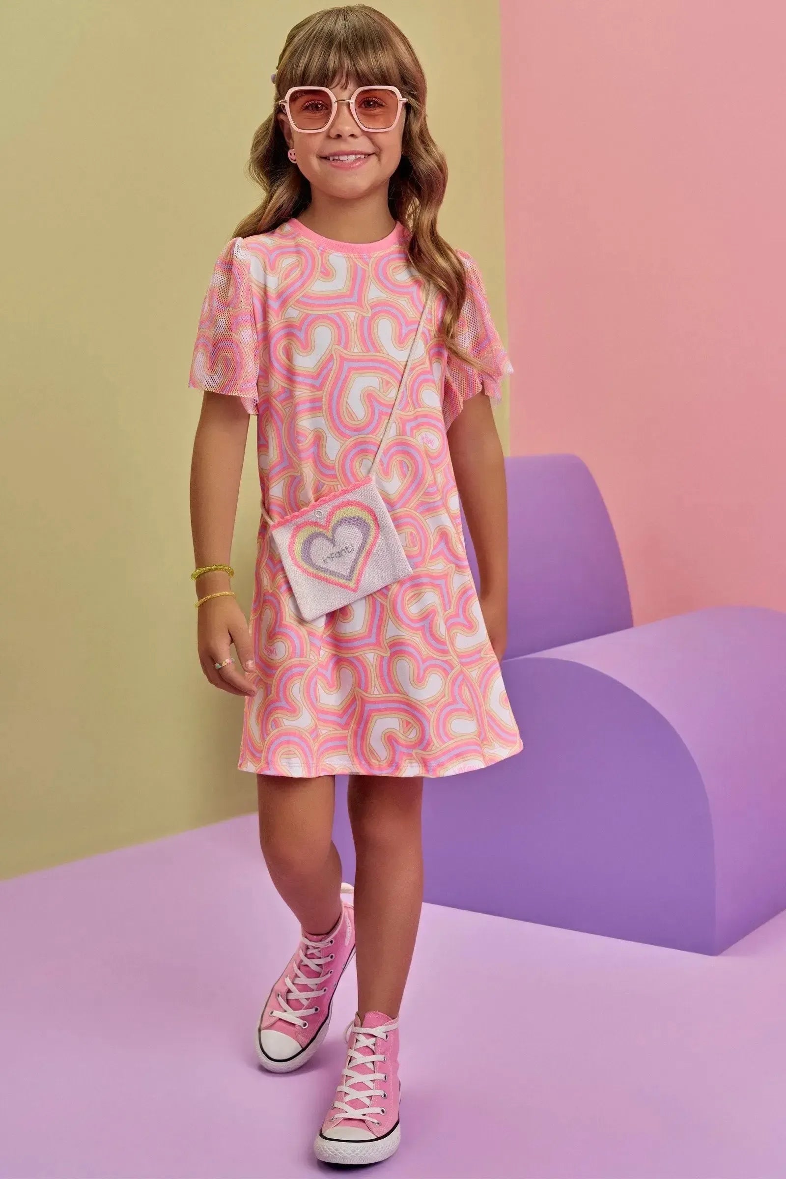 Vestido em Malha Power (acompanha Bolsa) 86636 Infanti Infantil Menina
