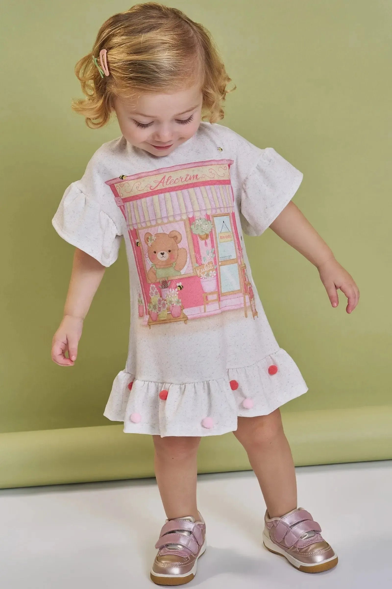 Vestido em Malha Power Linho 93184 Kukiê Infantil Menina