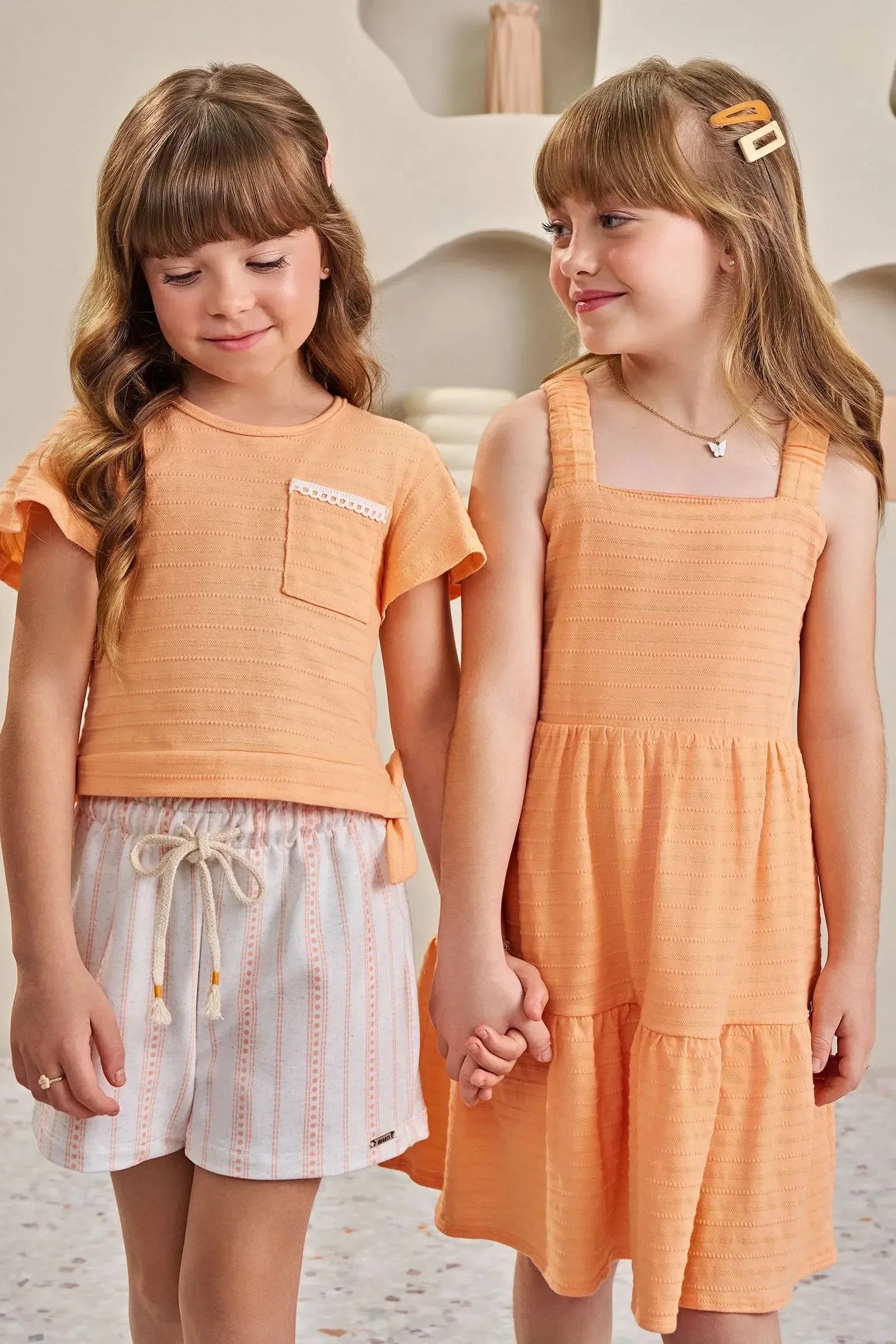 Vestido em Malha Textura 84881 Infanti Infantil Menina