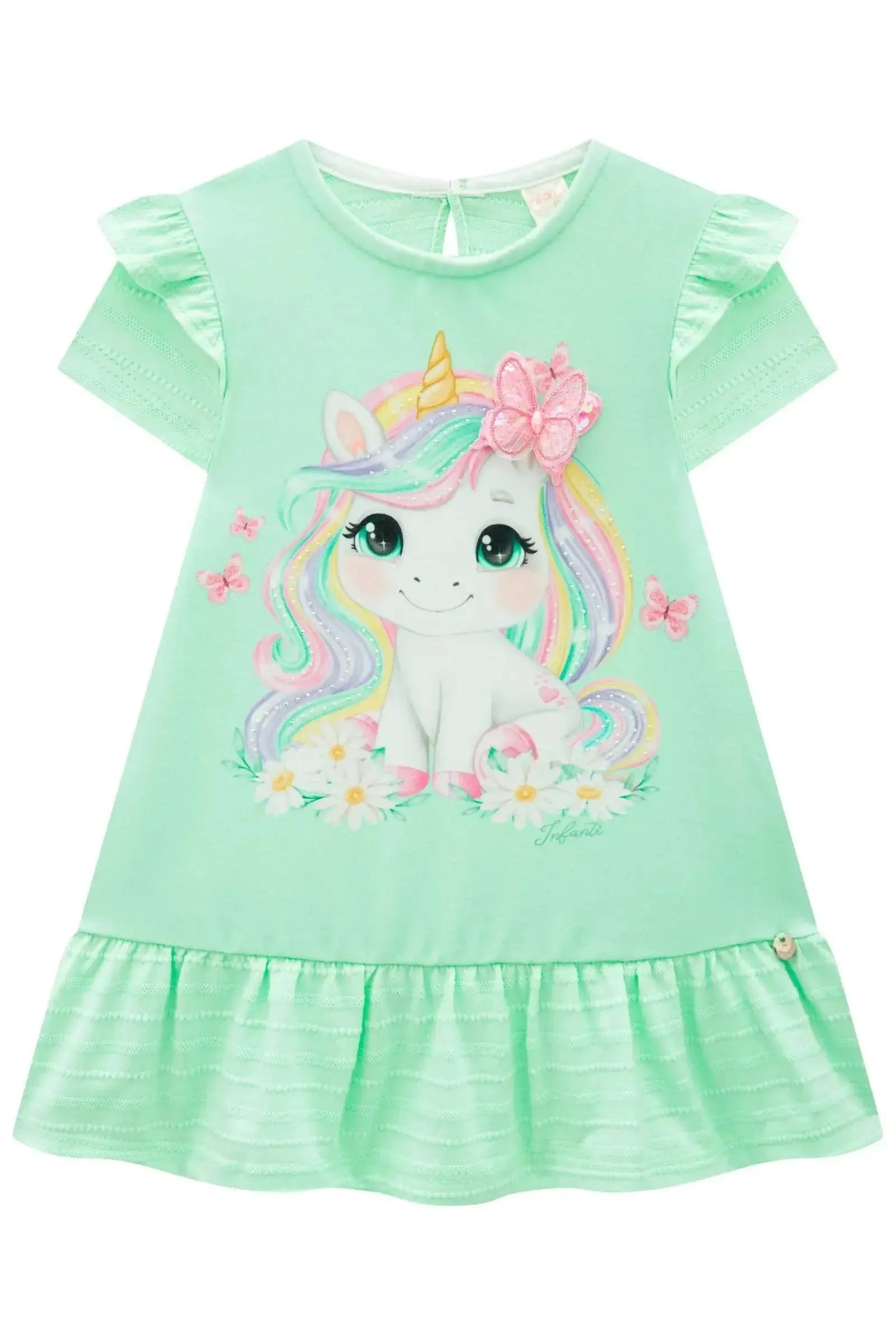 Vestido em Malha Textura 86872 Infanti Bebê Menina