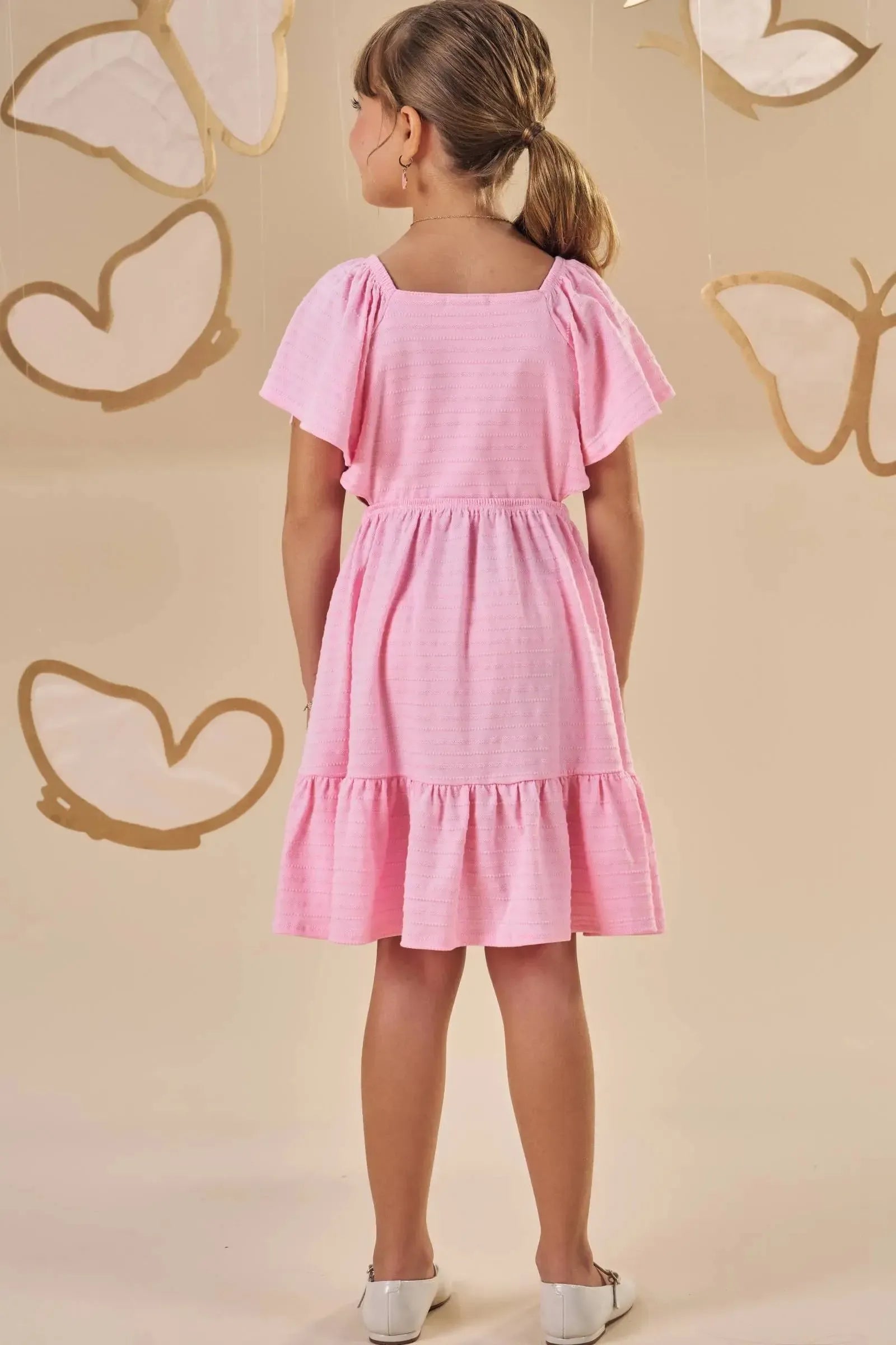 Vestido em Malha Textura 87208 Infanti Infantil Menina