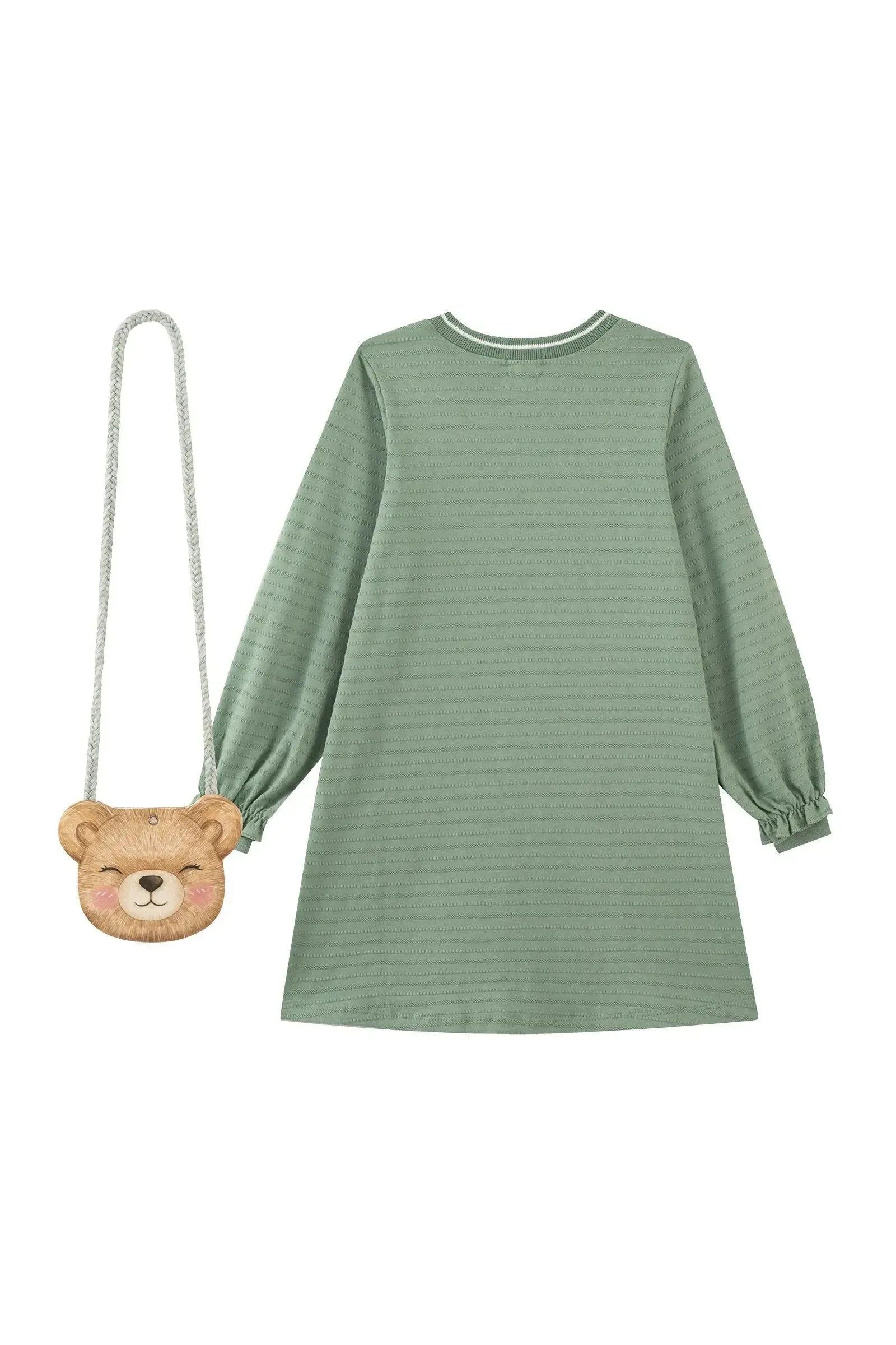Vestido em Malha Textura (acompanha Bolsa) 89245 Kukiê Infantil Menina