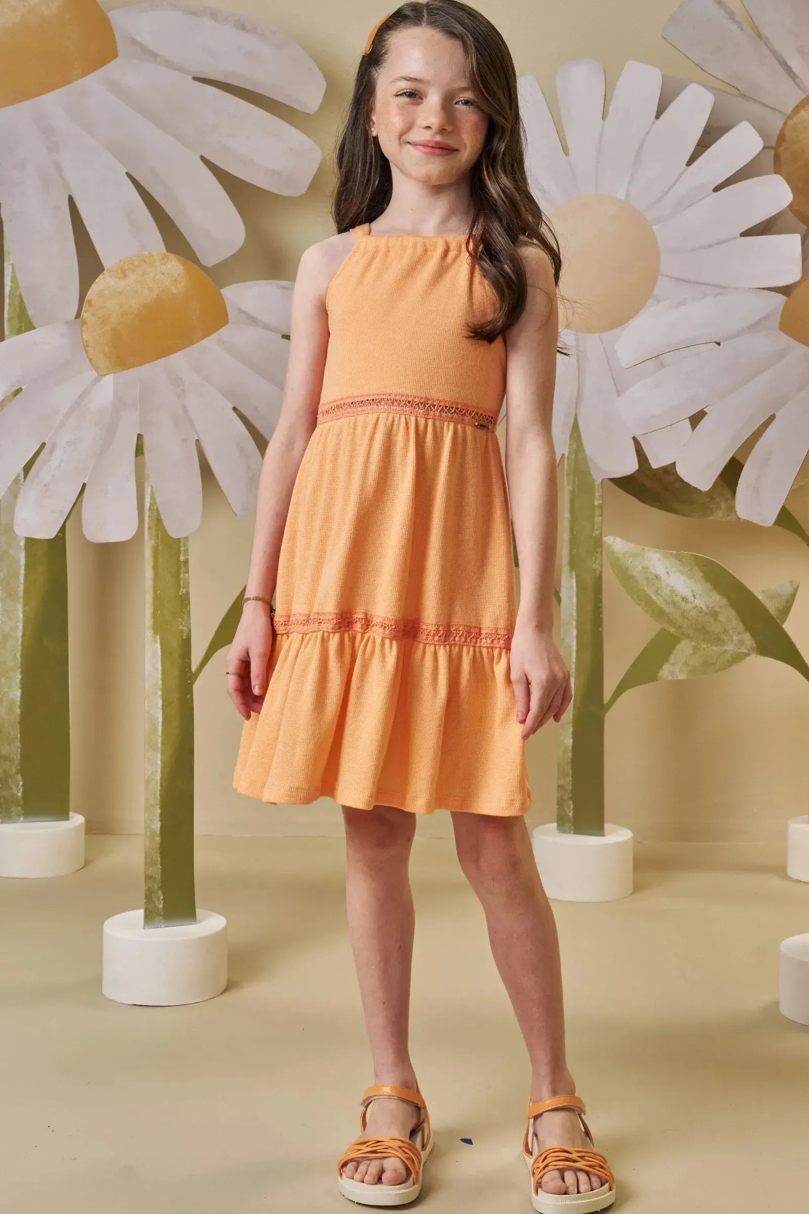 Vestido em Malha Texturizada 88132 Infanti Infantil Menina