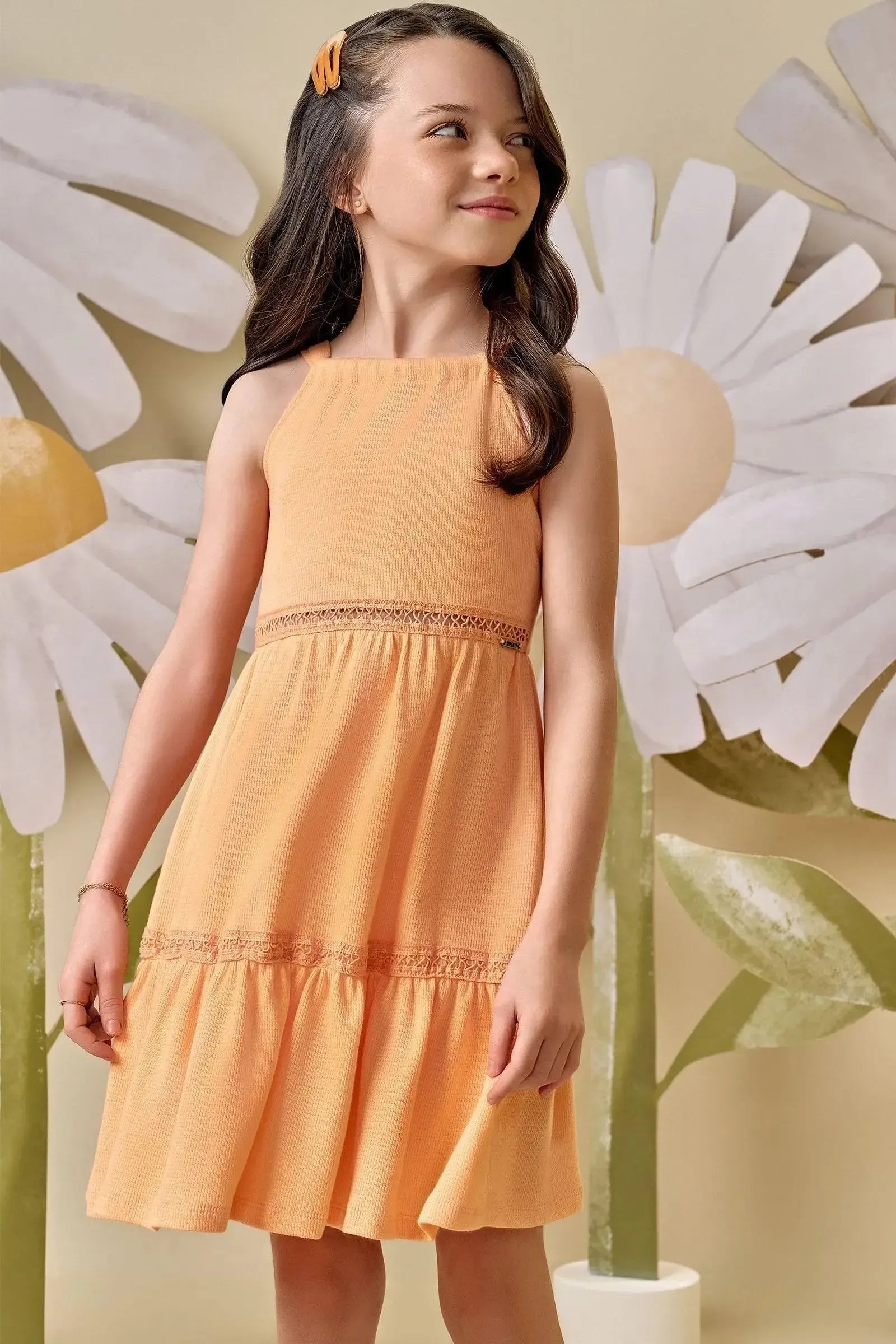 Vestido em Malha Texturizada 88132 Infanti Infantil Menina