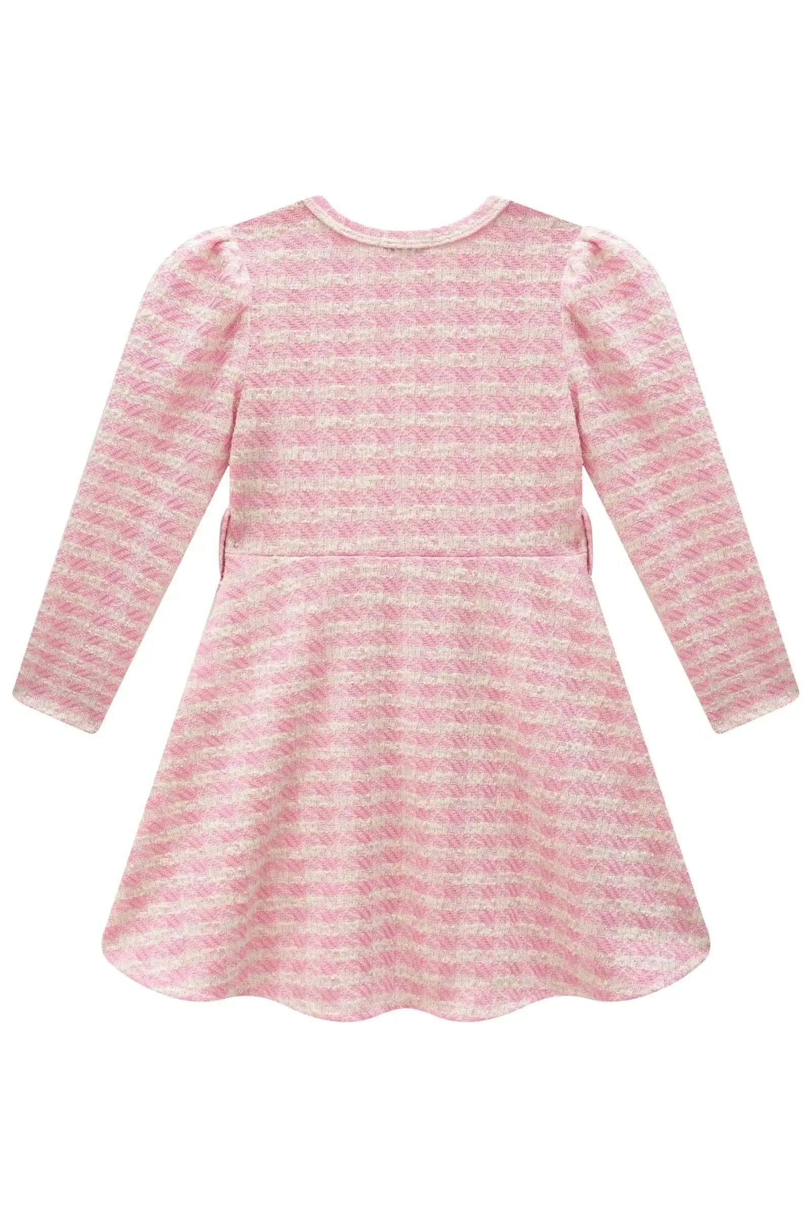 Vestido em Malha Tweed. Acompanha Gola em Pelo 89665 Infanti Infantil Menina