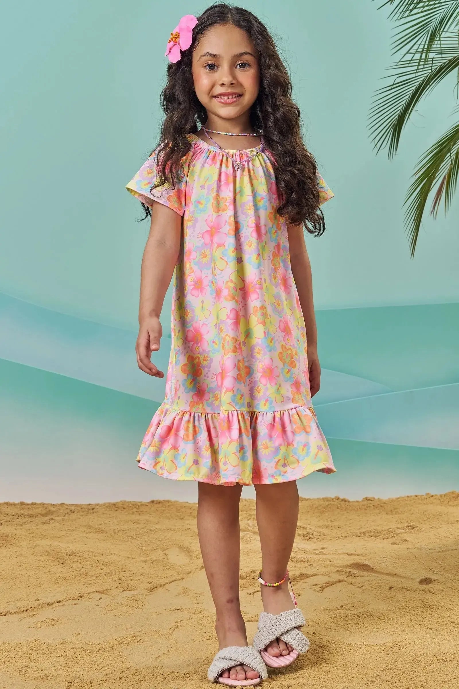 Vestido em Malha UV 83987 Kukiê Infantil Menina