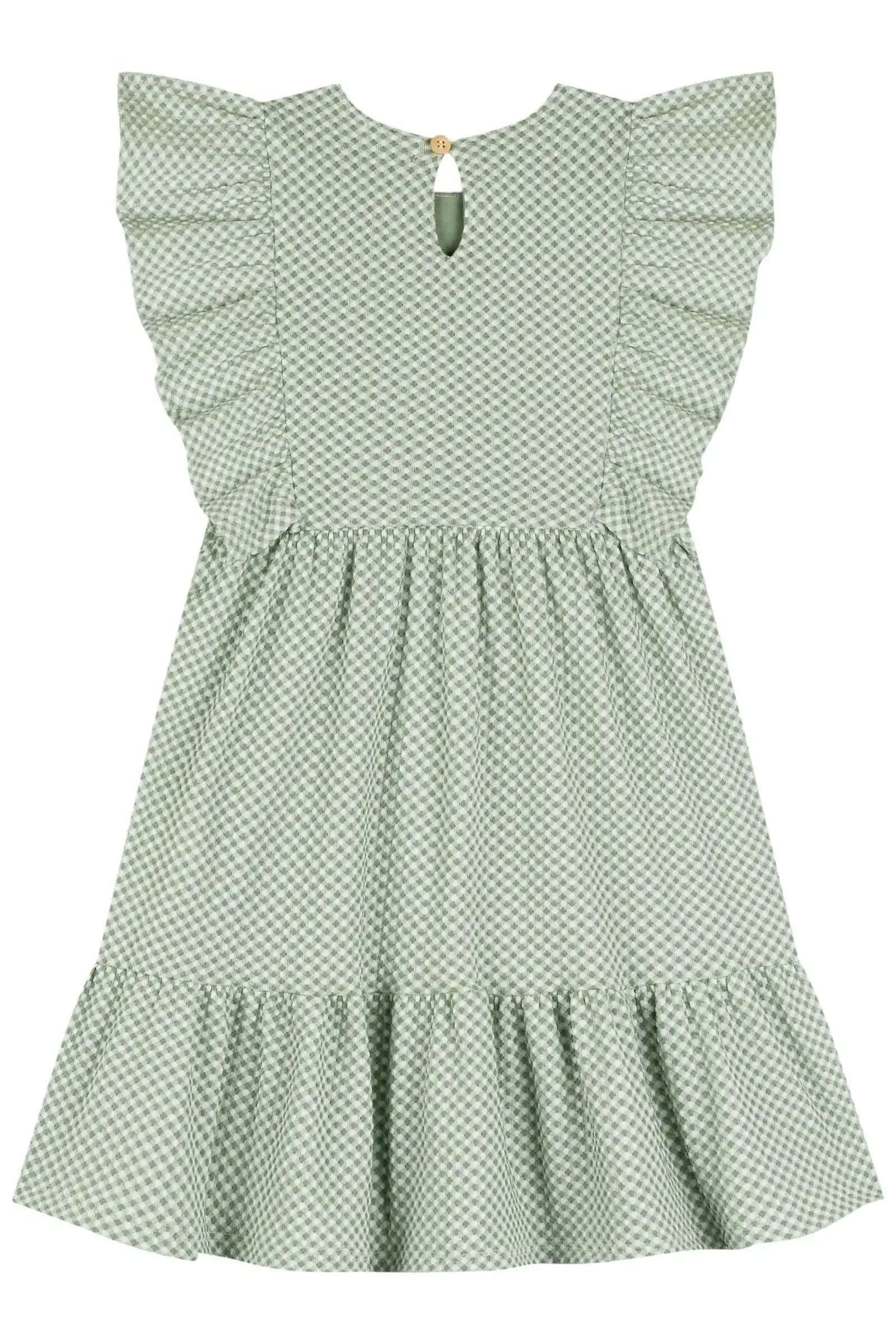 Vestido em Malha Vichy Textura 84767 Kukiê Infantil Menina