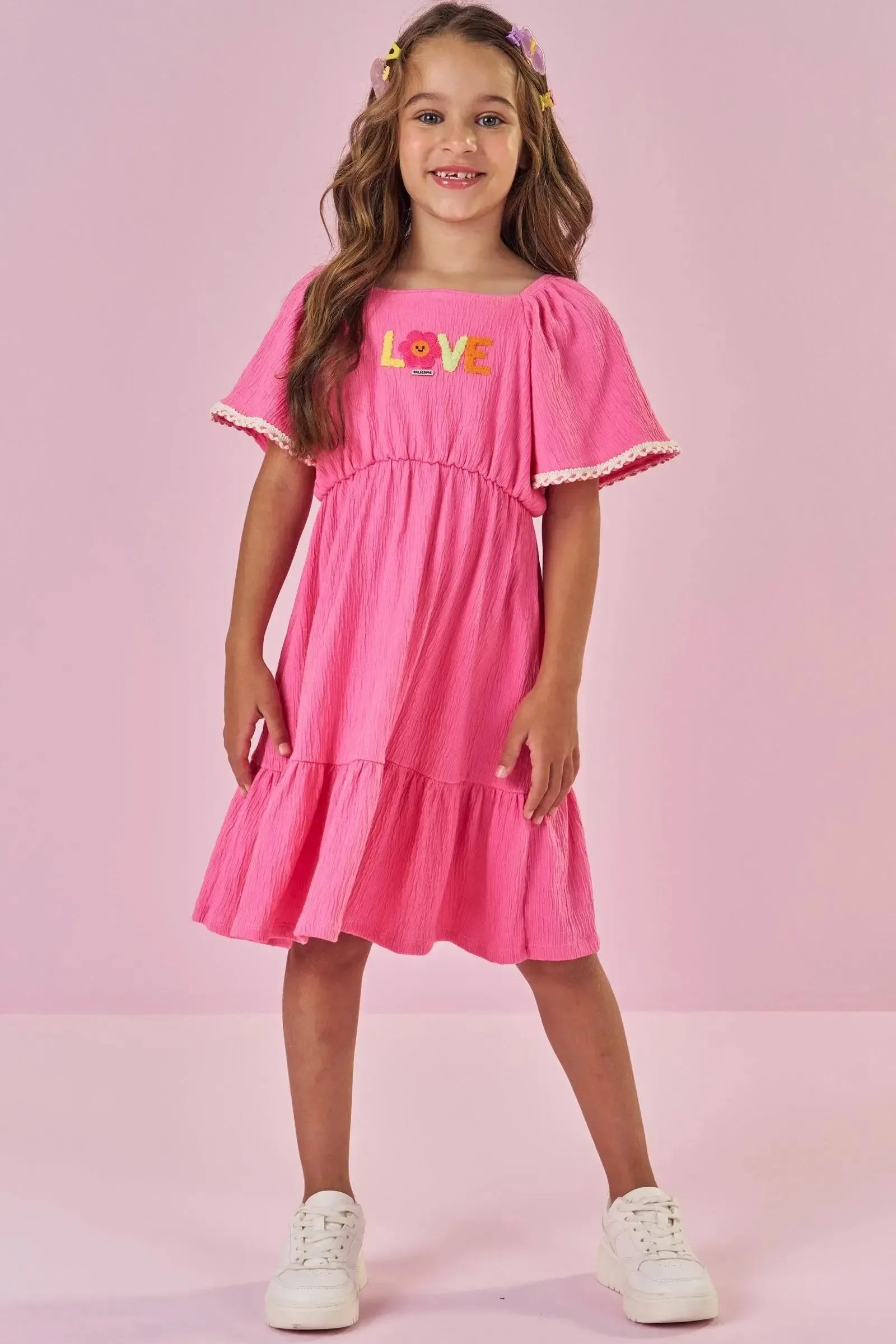 Vestido em Malha Wave 86464 Kukiê Infantil Menina