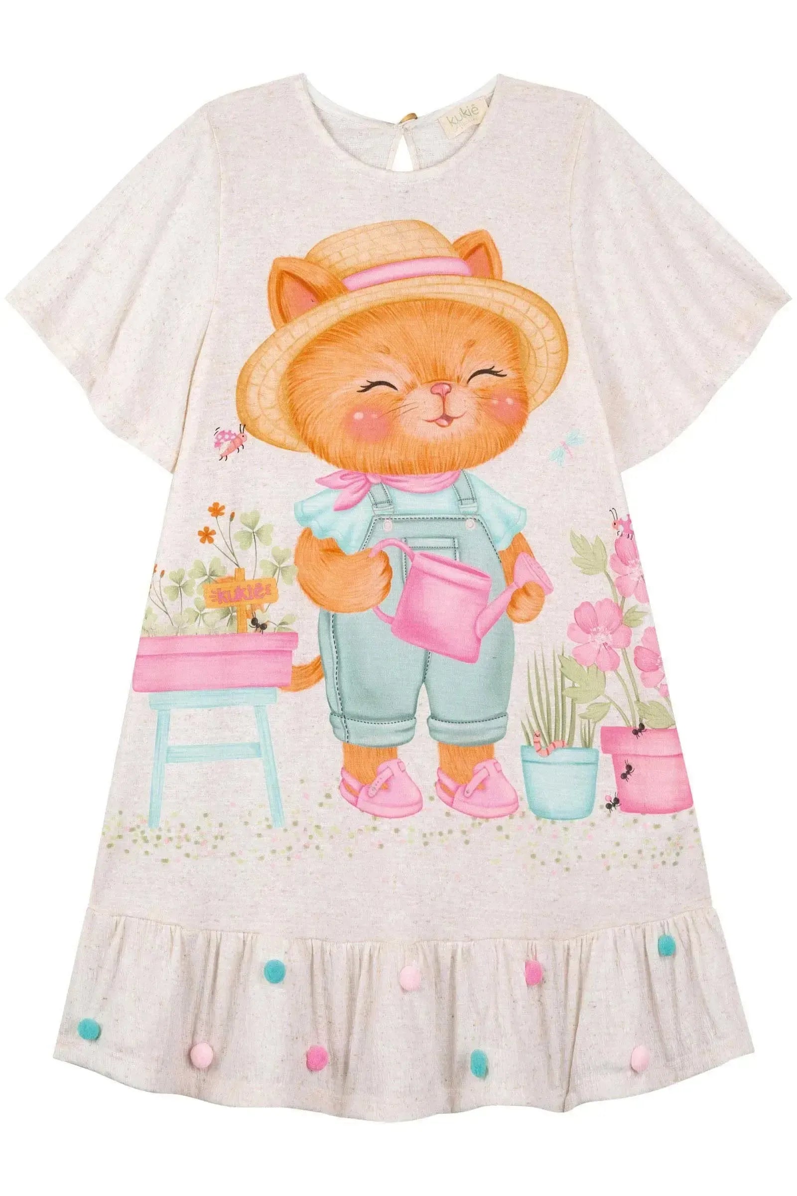 Vestido em Malha Wave 86486 Kukiê Infantil Menina