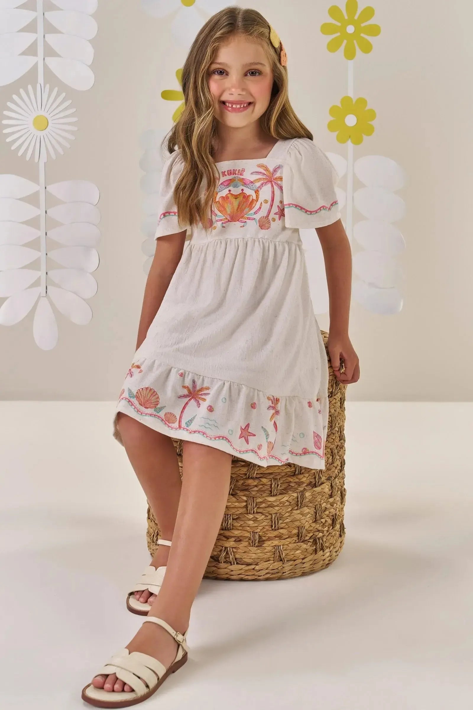 Vestido em Malha Wave 86488 Kukiê Infantil Menina