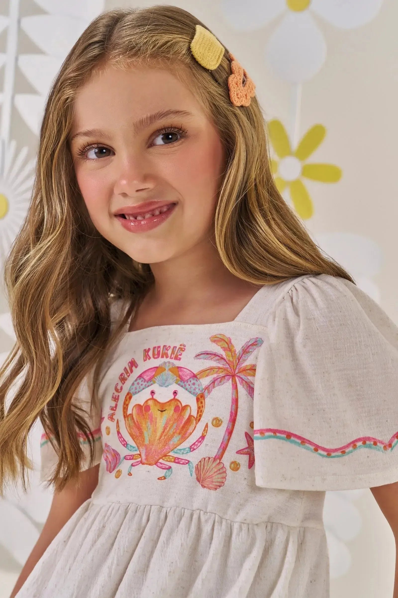 Vestido em Malha Wave 86488 Kukiê Infantil Menina