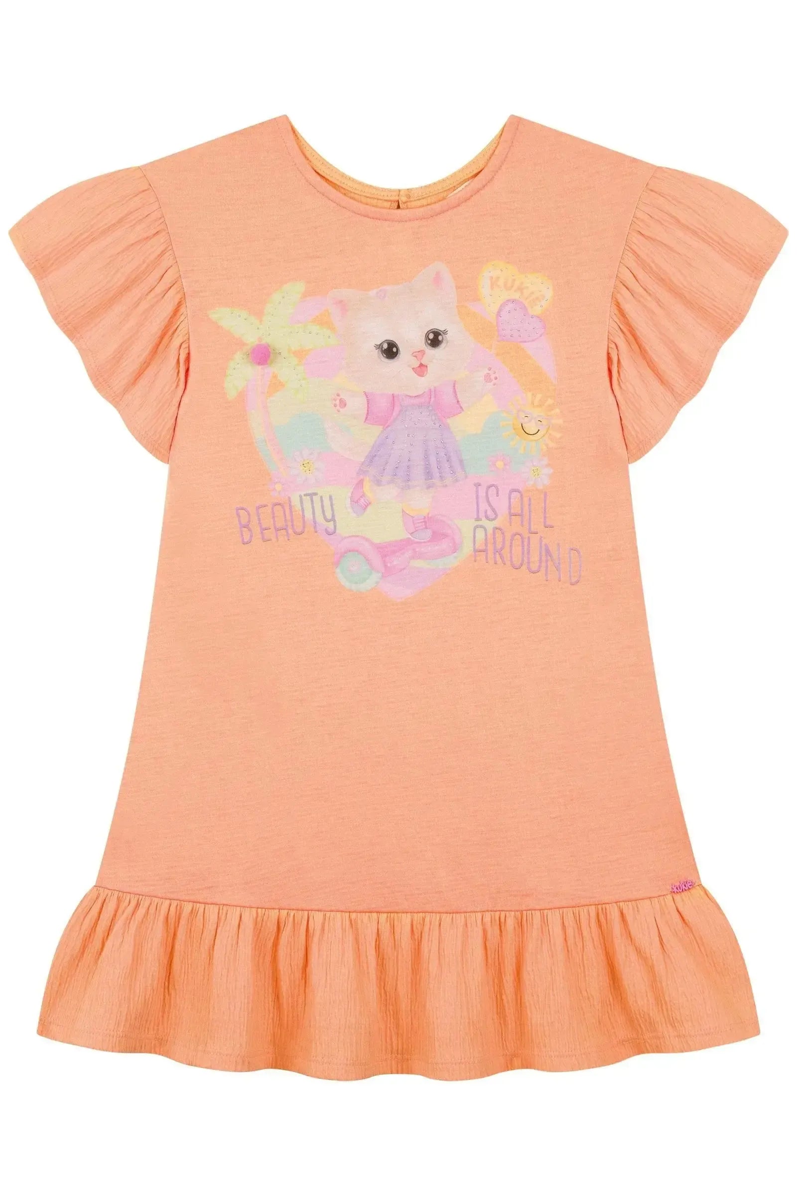 Vestido em Malha Wave 88718 Kukiê Infantil Menina