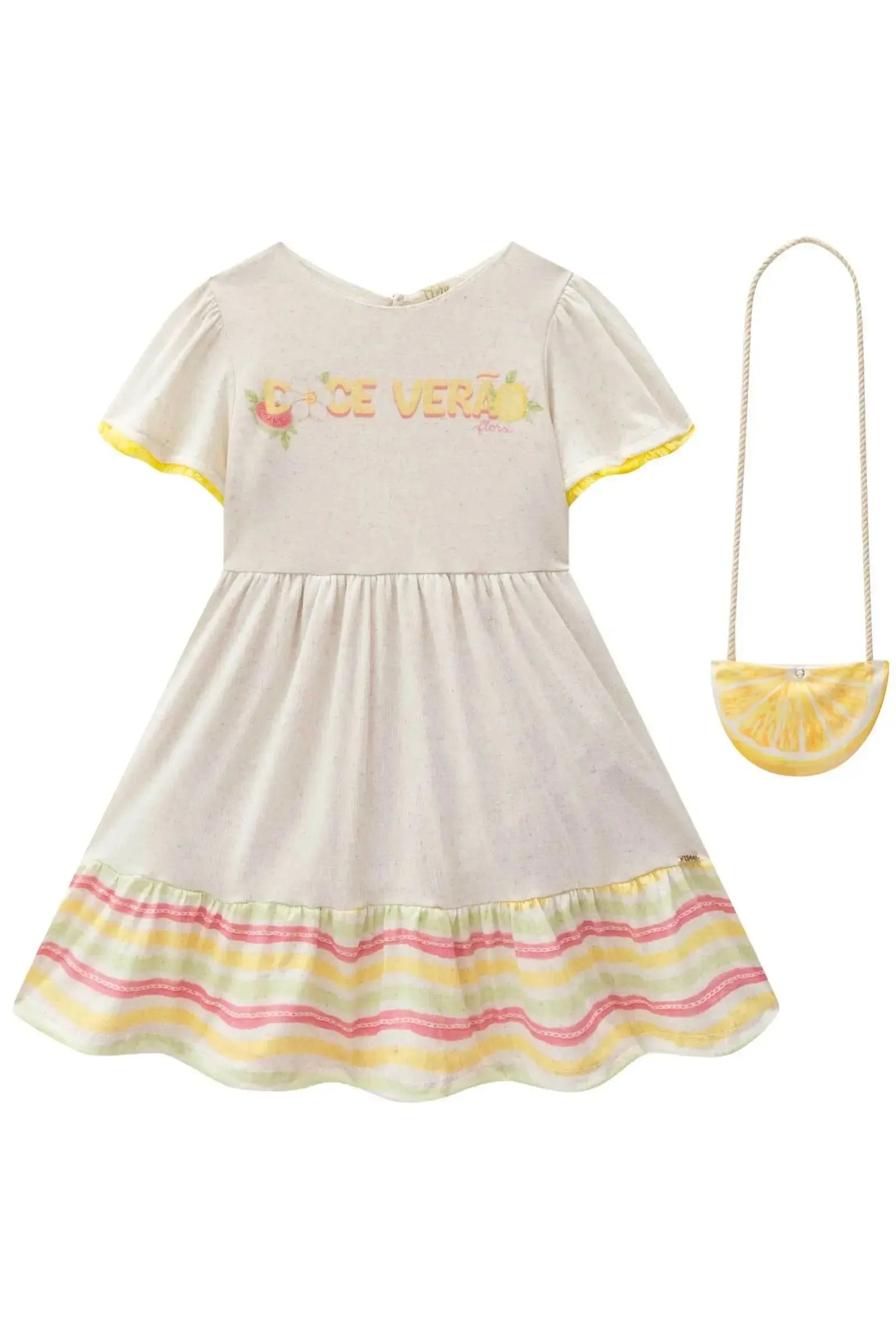 Vestido em Malha Wave (acompanha Bolsa) 88112 Infanti Infantil Menina