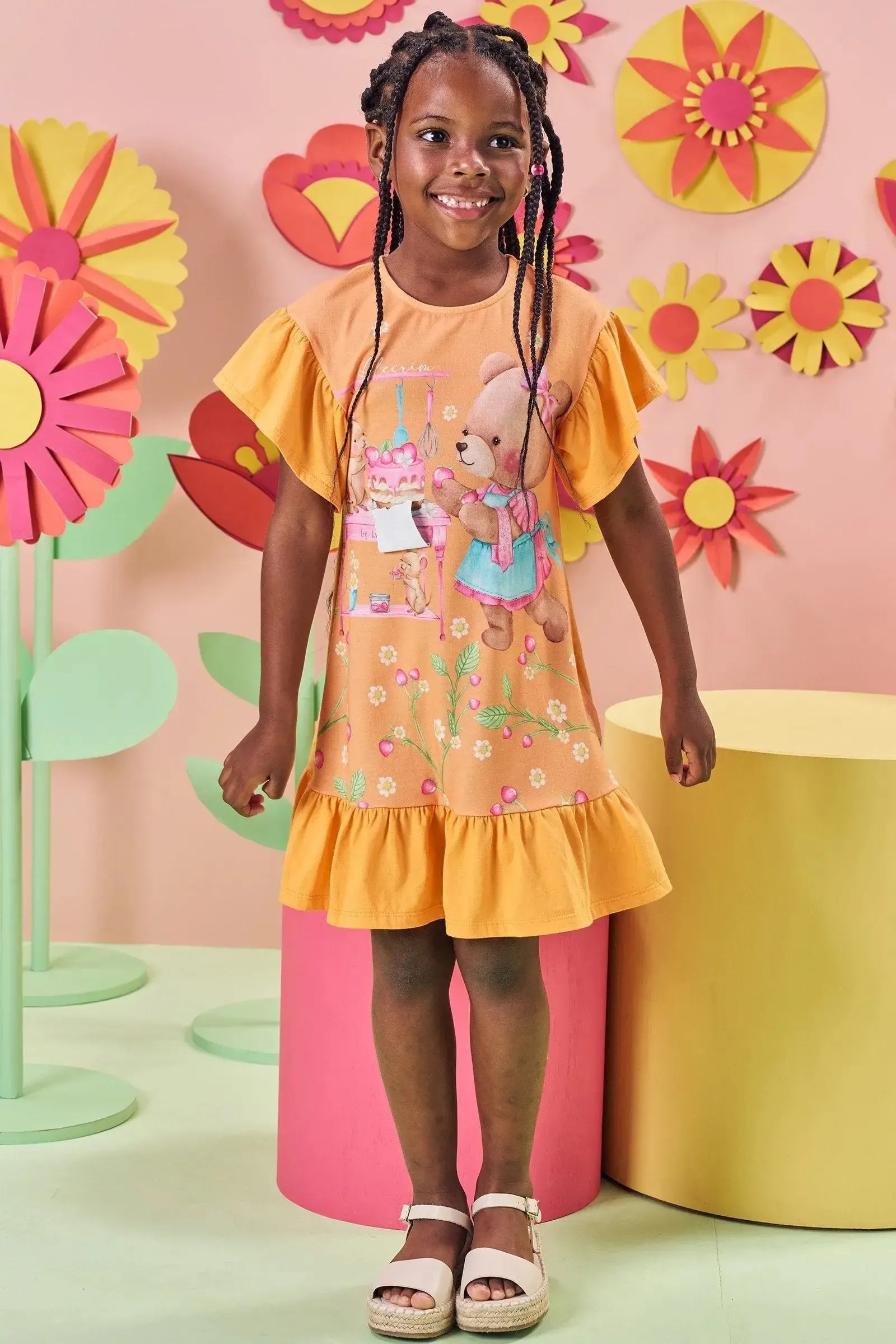 Vestido em Meia Malha 84170 Kukiê Infantil Menina