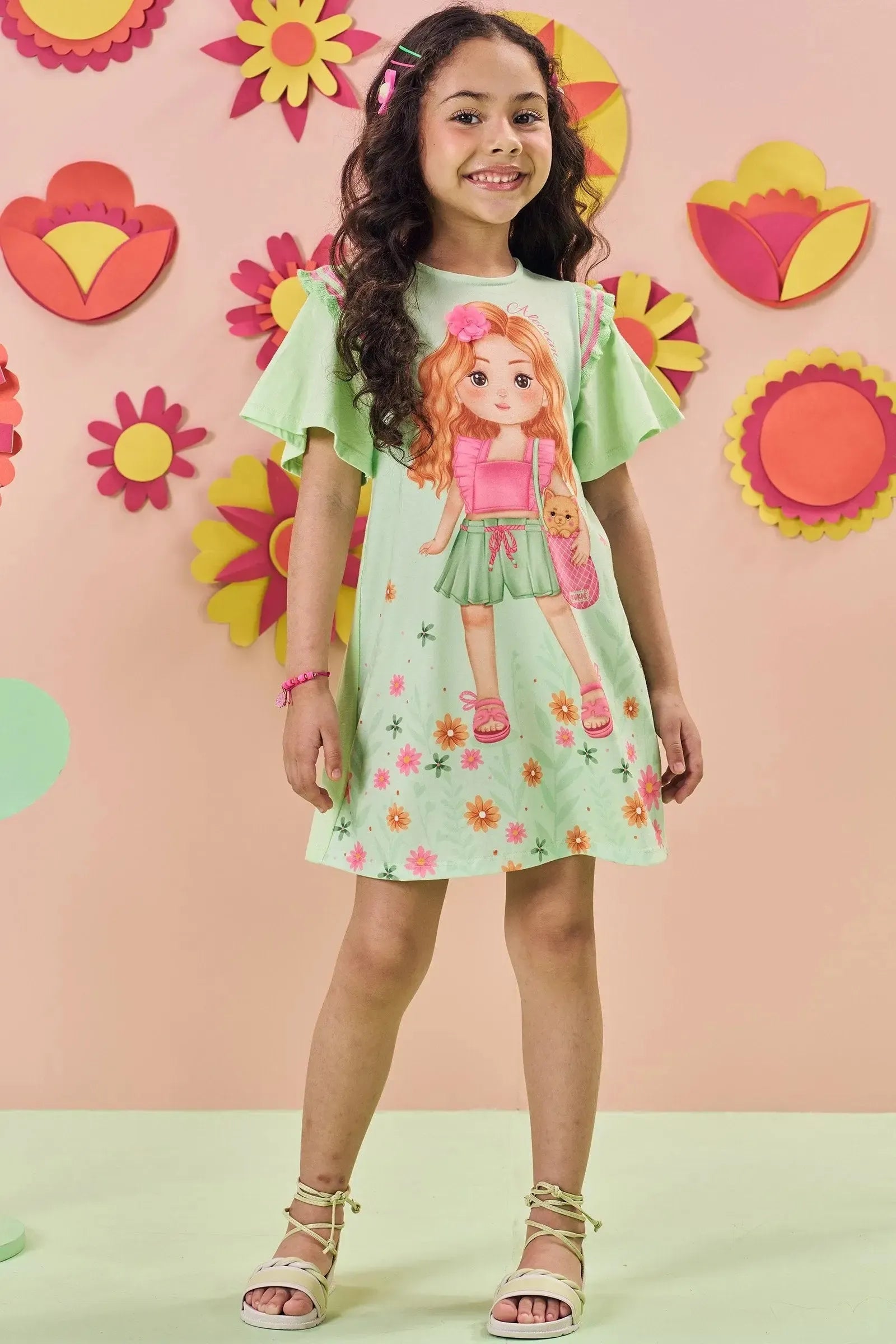 Vestido em Meia Malha 84174 Kukiê Infantil Menina