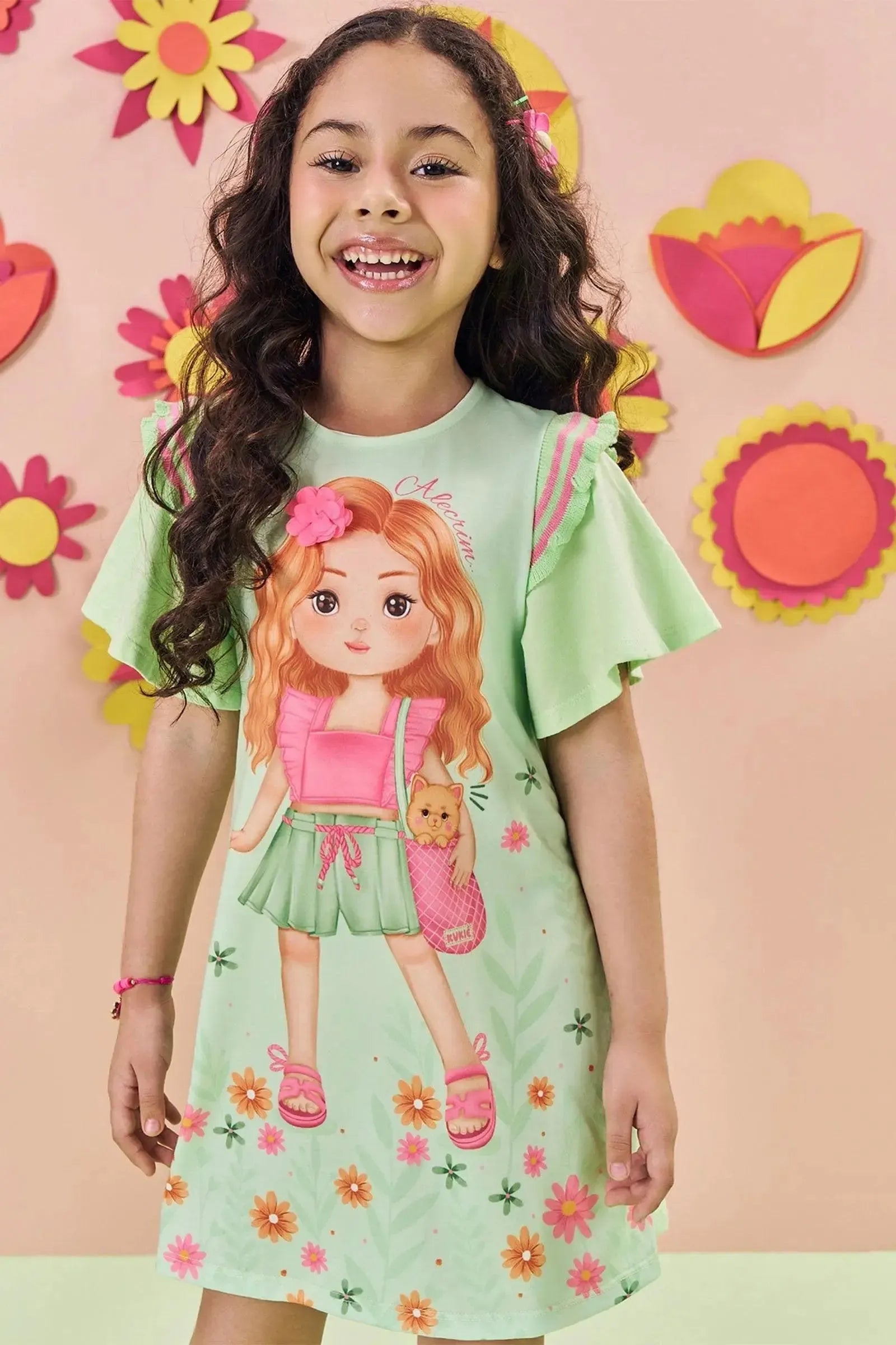 Vestido em Meia Malha 84174 Kukiê Infantil Menina