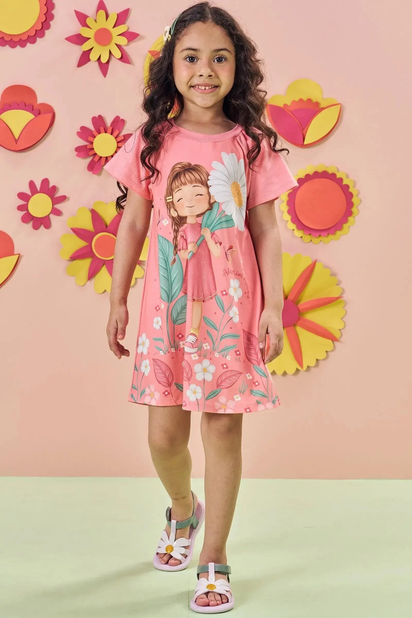 Vestido em Meia Malha 84177 Kukiê Infantil Menina
