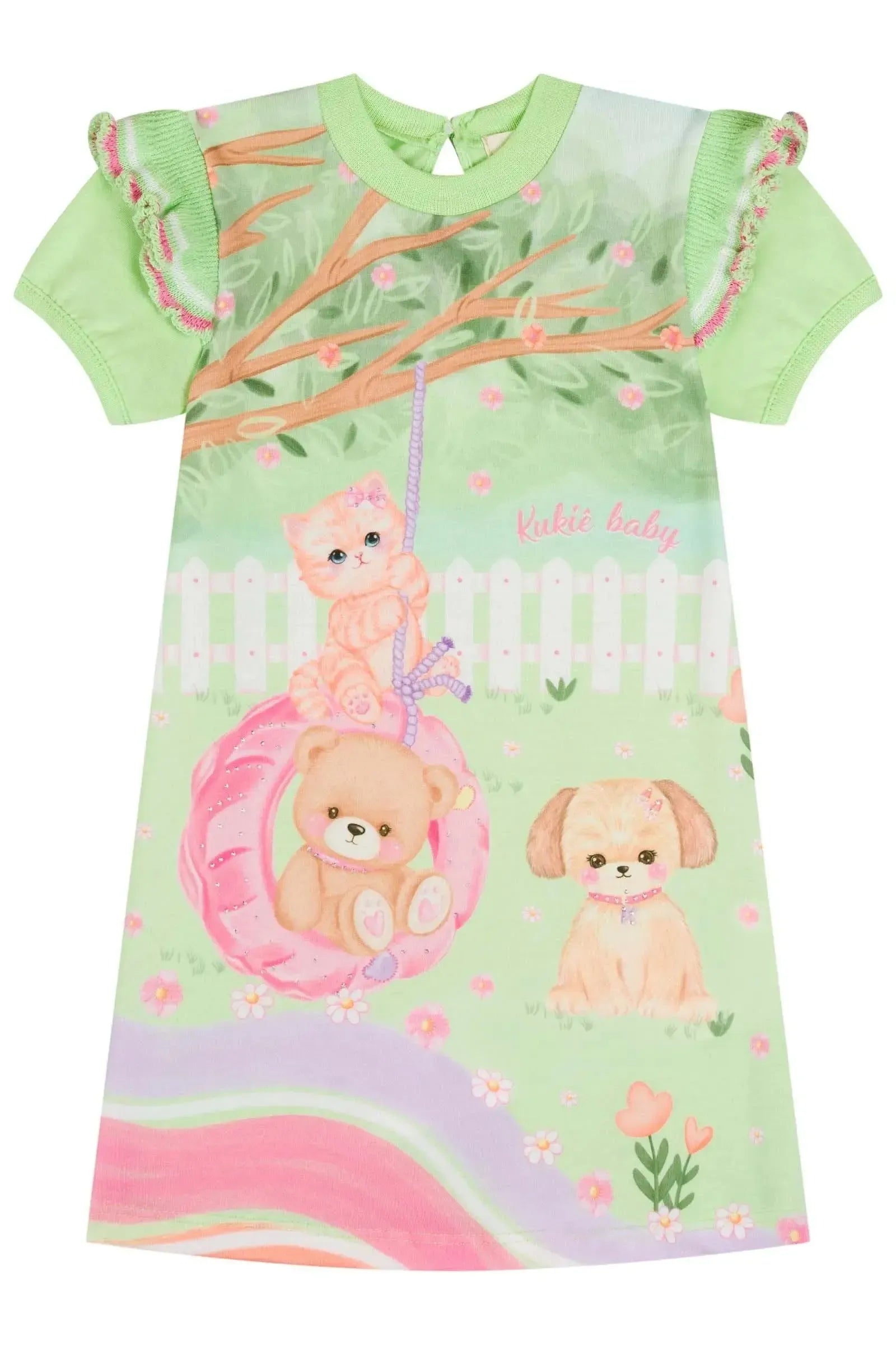 Vestido em Meia Malha 84820 Kukiê Bebê Menina