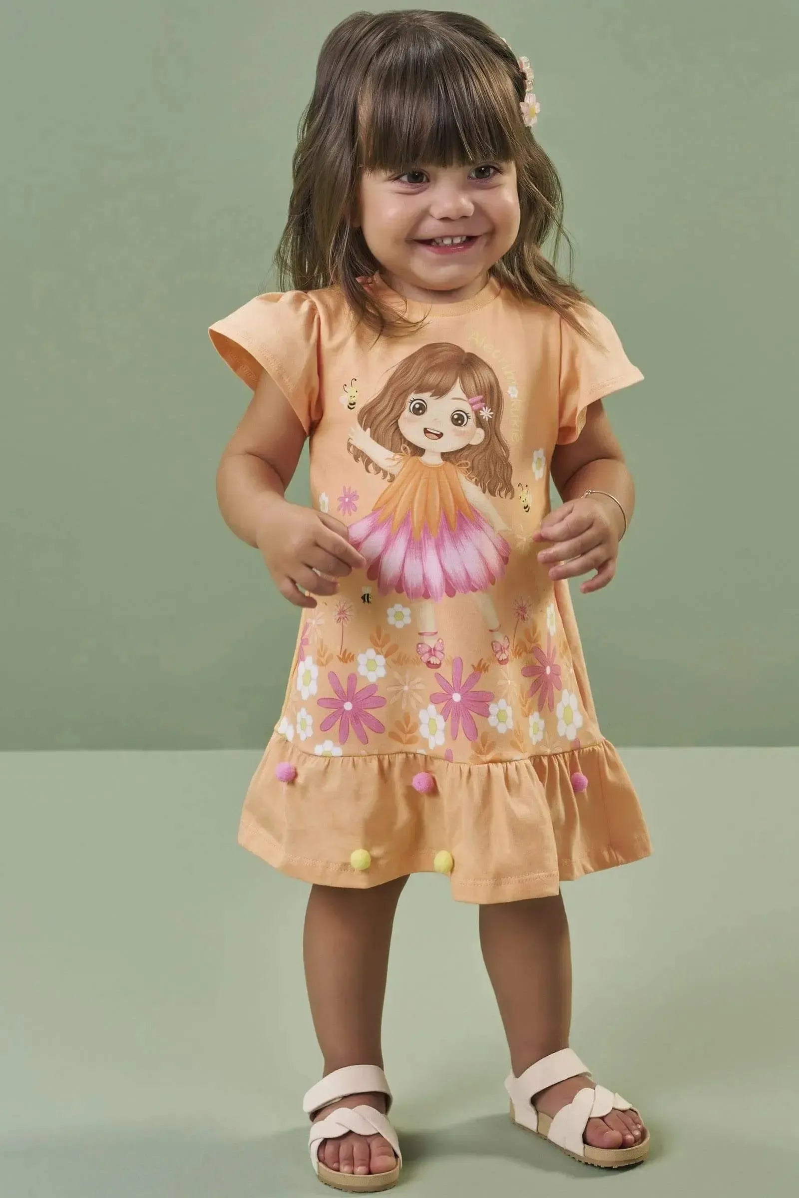 Vestido em Meia Malha 86688 Kukiê Bebê Menina