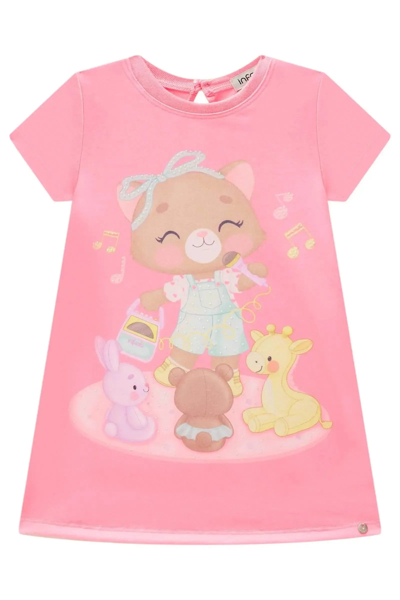 Vestido em Meia Malha 86863 Infanti Bebê Menina