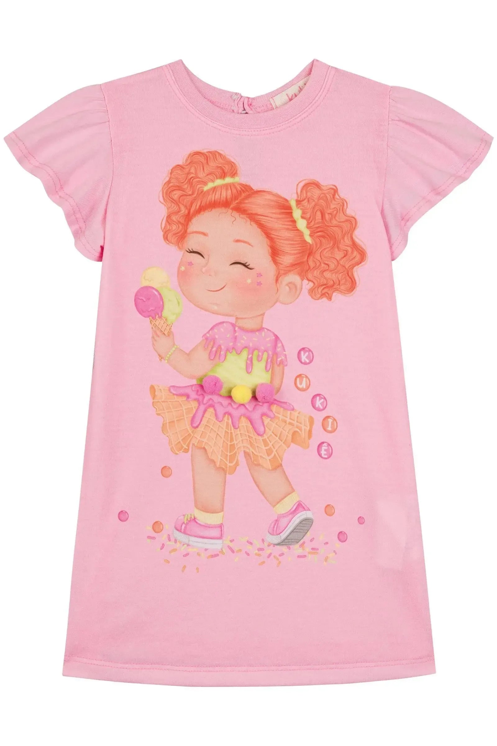 Vestido em Meia Malha 87269 Kukiê Bebê Menina