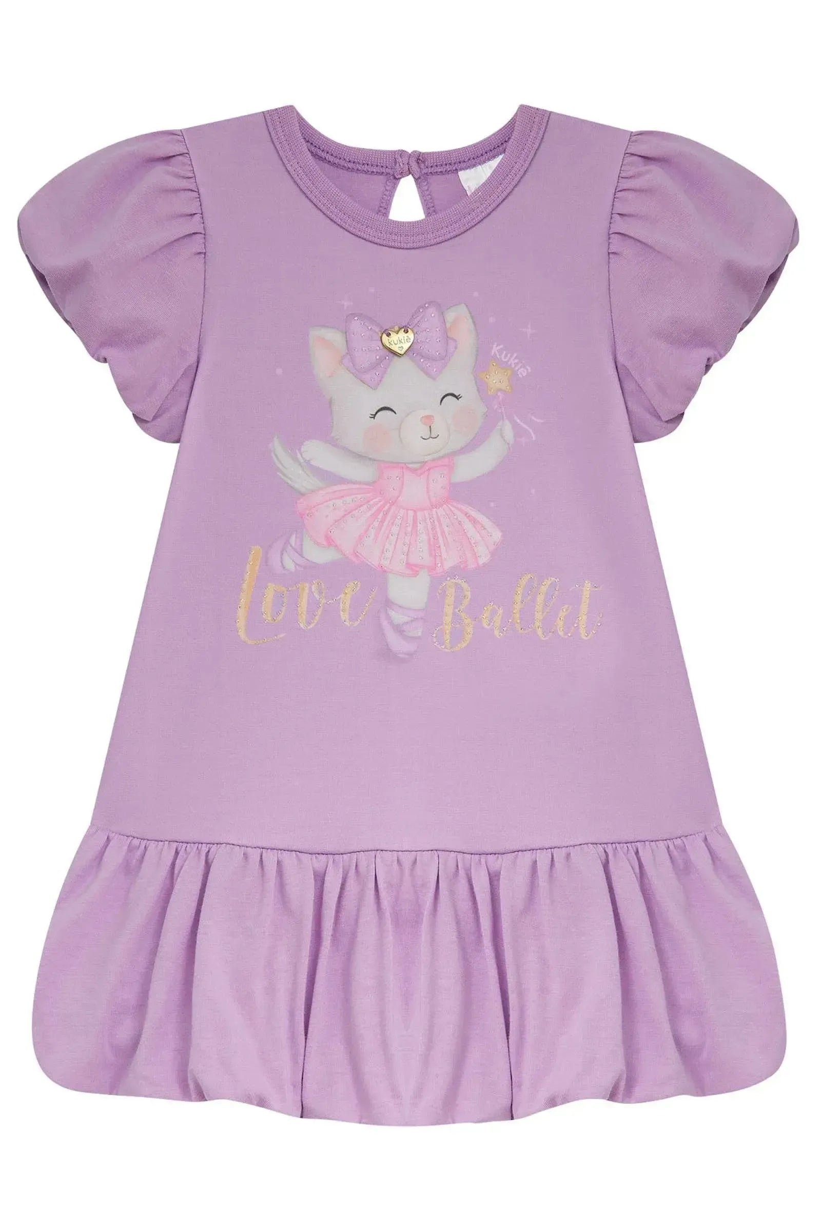 Vestido em Meia Malha 94935 Kukiê Bebê Menina