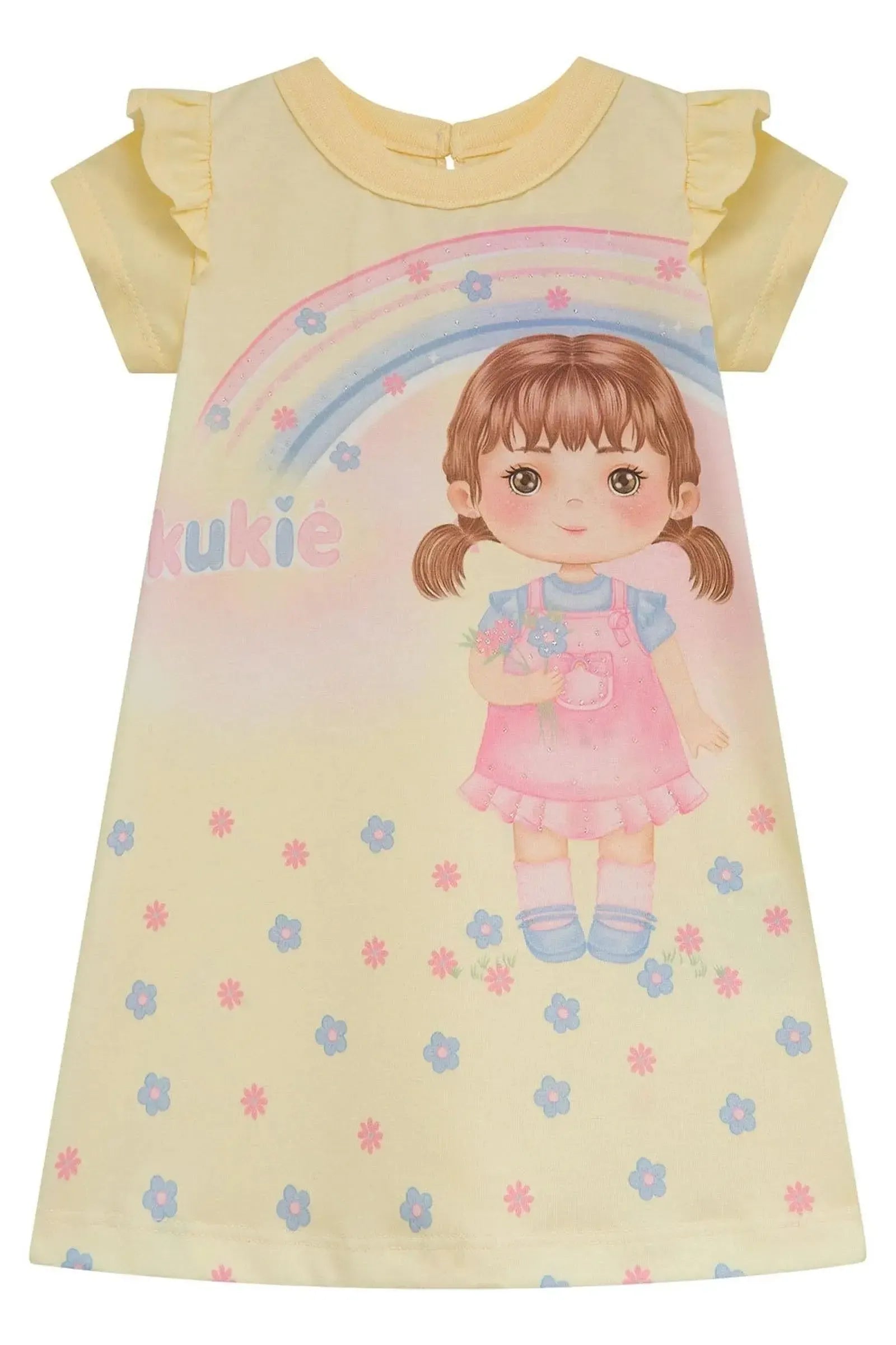 Vestido em Meia Malha 95216 Kukiê Bebê Menina
